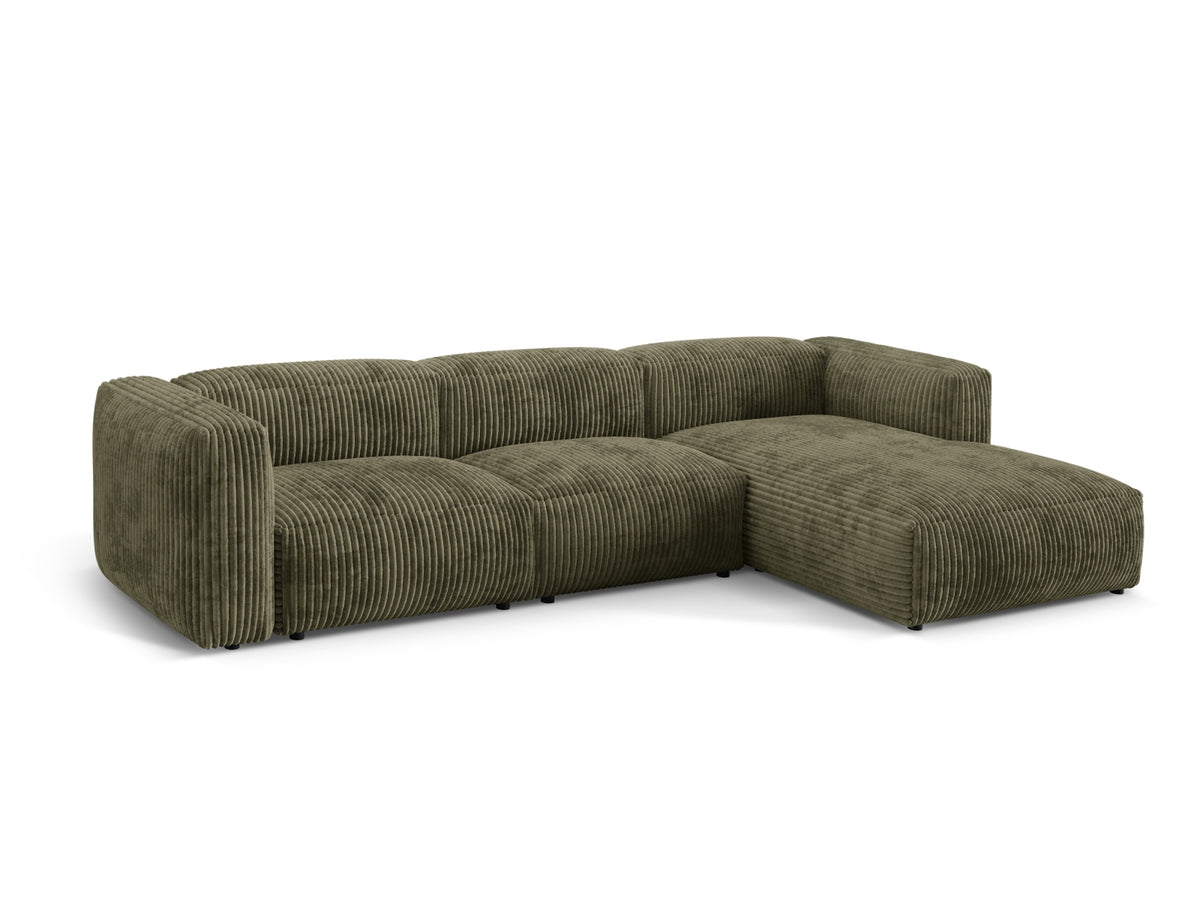 Martina Modulares Ecksofa rechts 3 Sitzer in Moss Green-Tilia präsentiert im Onlineshop von KAQTU Design AG. L-Sofa rechts ist von Micadoni