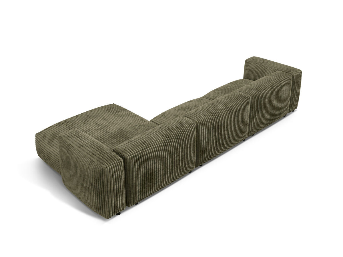 Martina Modulares Ecksofa rechts 3 Sitzer in Moss Green-Tilia präsentiert im Onlineshop von KAQTU Design AG. L-Sofa rechts ist von Micadoni