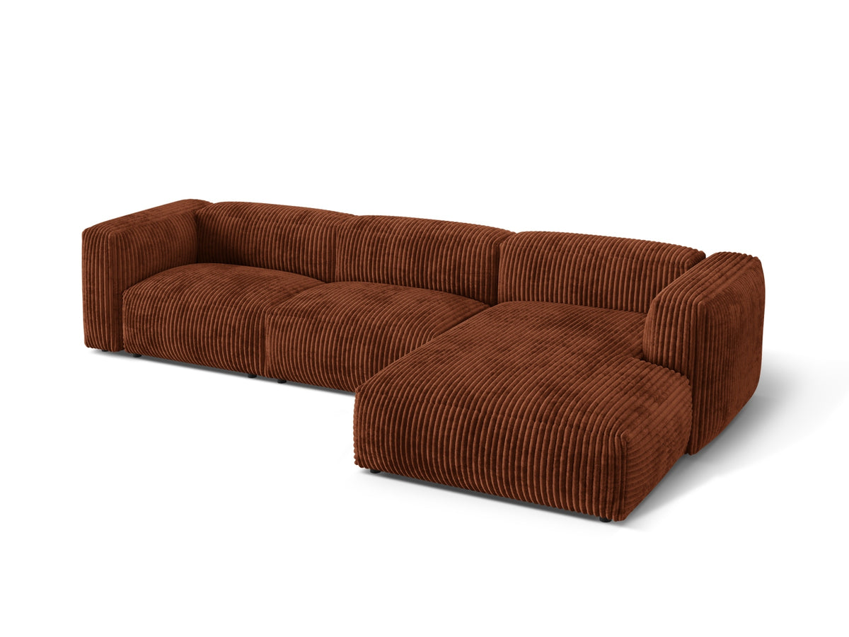 Martina Modulares Ecksofa rechts 3 Sitzer in Brick-Tilia präsentiert im Onlineshop von KAQTU Design AG. L-Sofa rechts ist von Micadoni