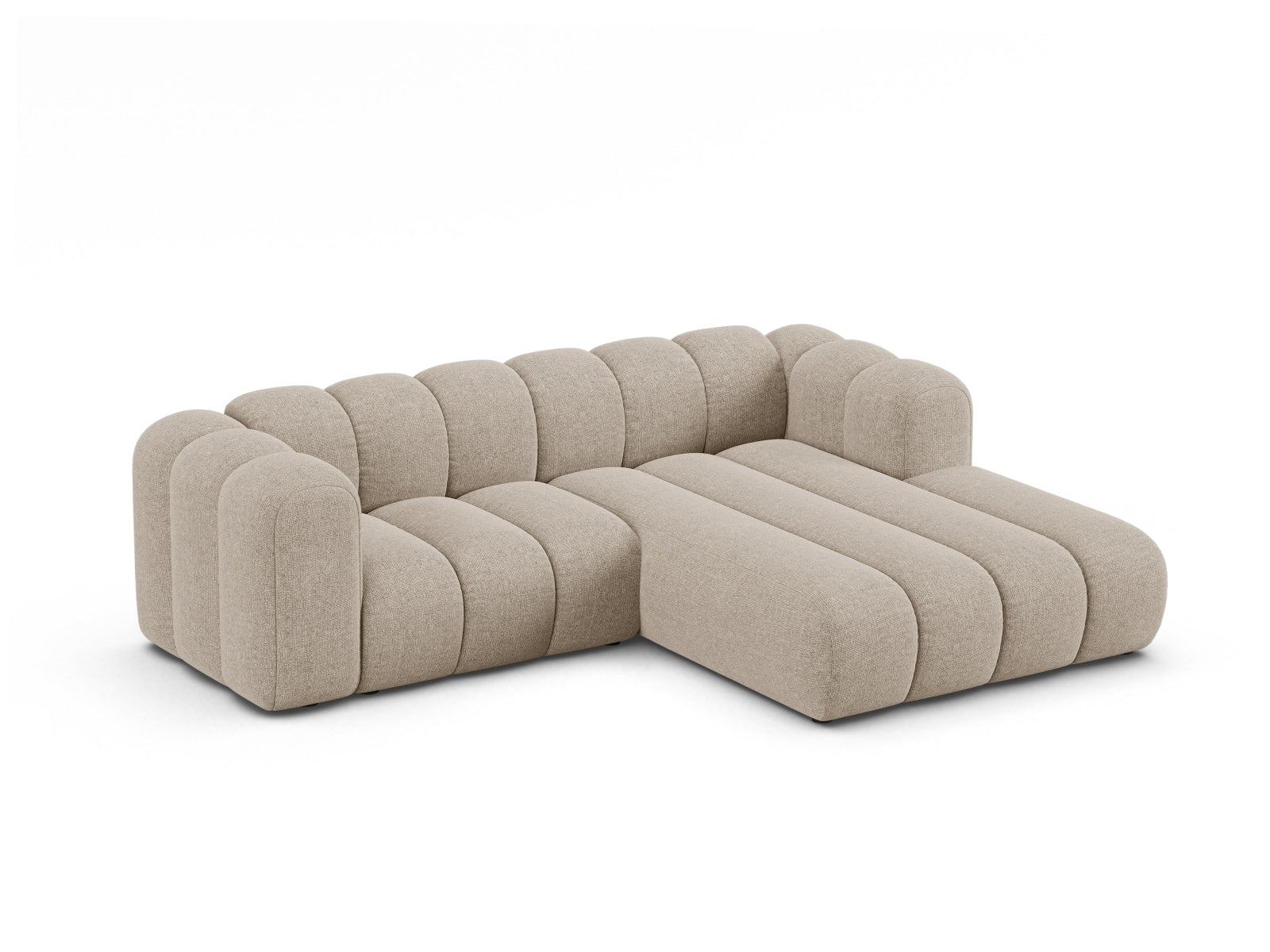 Elegantes Lupine Modular Ecksofa rechts, 3-Sitzer in stilvollem Dark Beige-Eden, ideal für moderne Wohnräume.