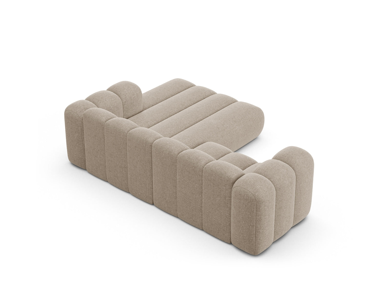 Elegantes, modulares Ecksofa Lupine rechts, 3-Sitzer in stilvollem Dunkelbeige, ideal für modernes Wohnen und entspannte Stunden.