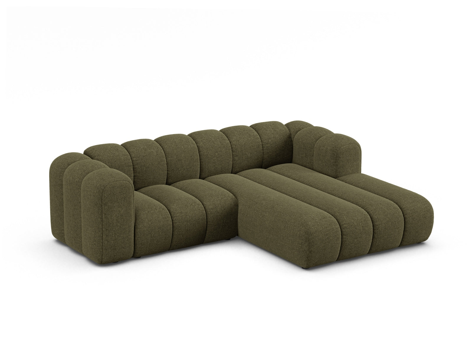 Elegantes Lupine Modular Ecksofa rechts, 3-Sitzer in der Farbe Green-Eden, ideal für stilvolle Wohnräume, erhältlich bei KAQTU Design AG.