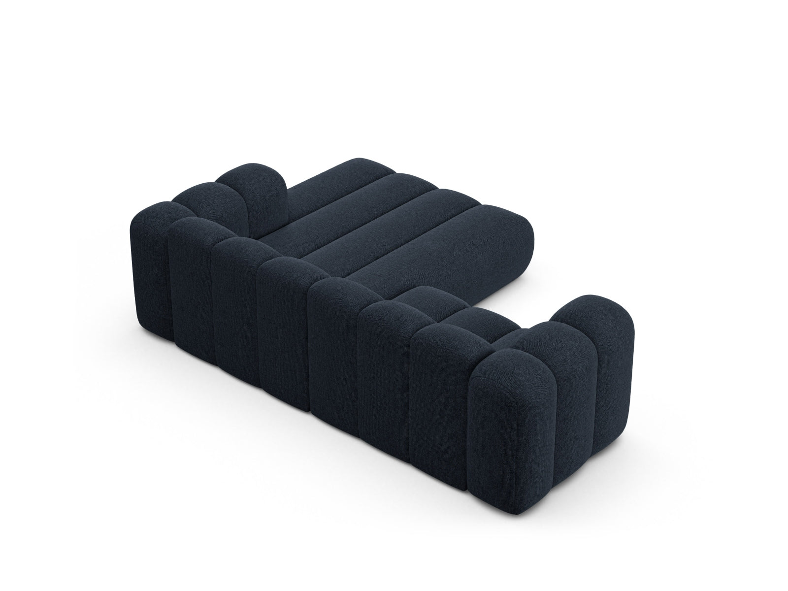 Elegantes, modernes Ecksofa Lupine in Navy Blue-Eden, ideal für stilvolle Wohnräume, erhältlich bei Micadoni.