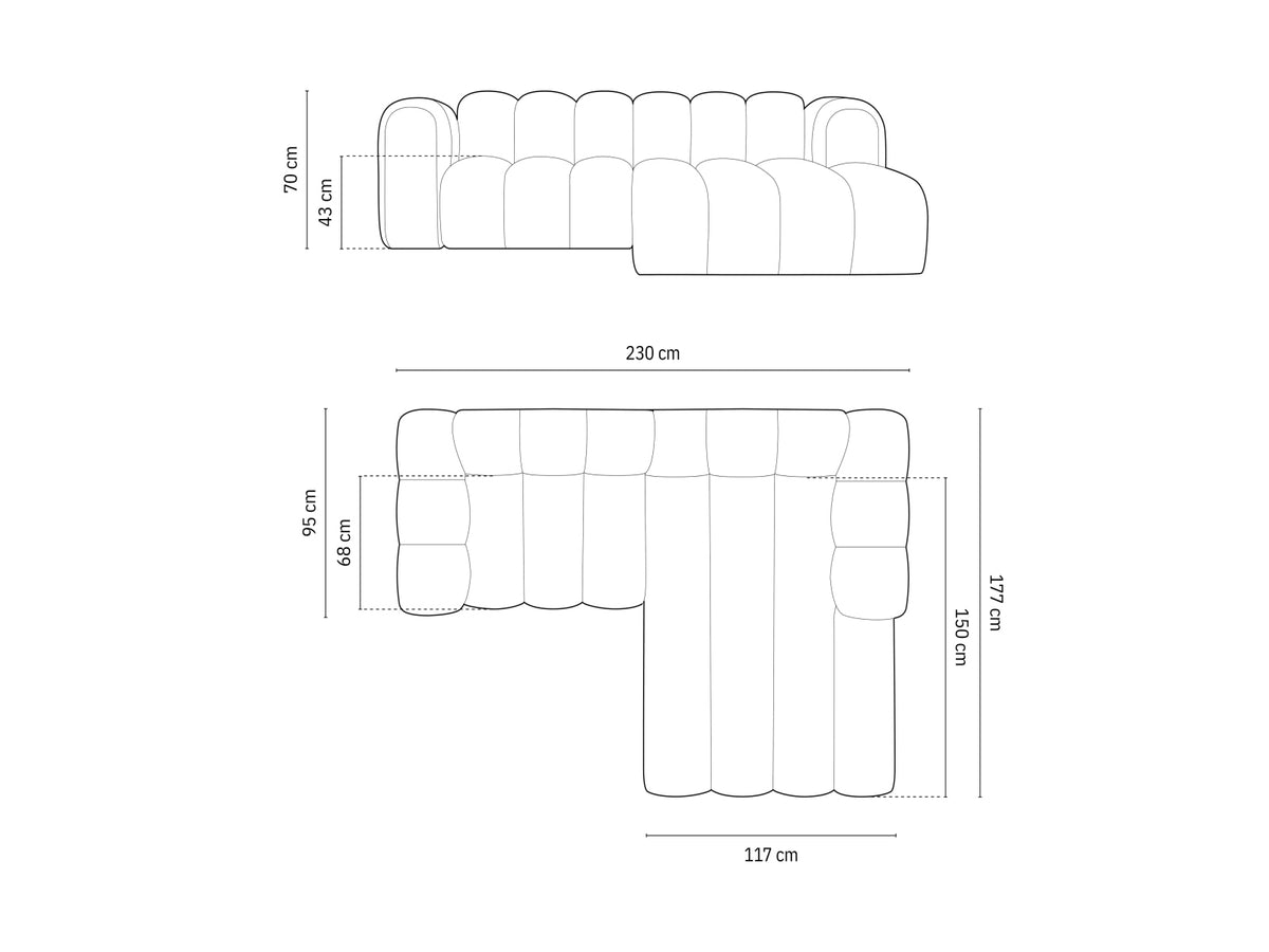 Lupine Modular Ecksofa rechts 3 Sitzer in Dark Grey-Eden präsentiert im Onlineshop von KAQTU Design AG. L-Sofa rechts ist von Micadoni