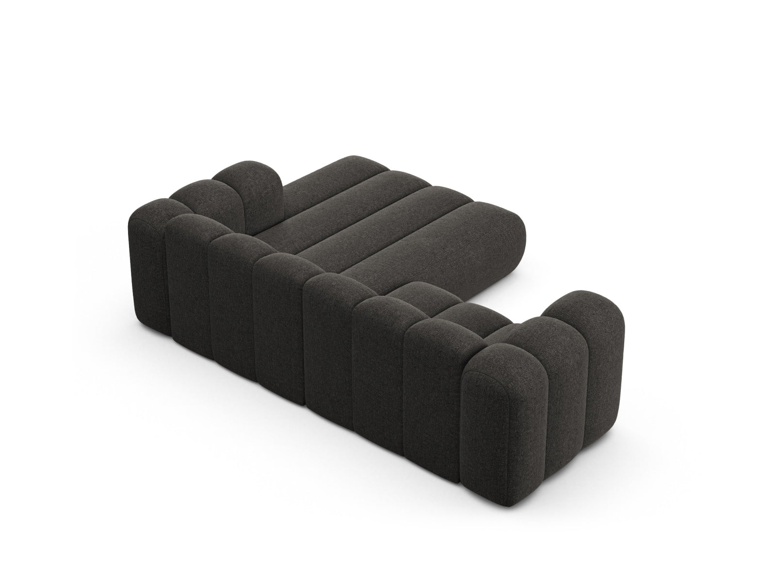 Elegantes, rechteckiges Ecksofa in Dunkelgrau von Micadoni, ideal für stilvolle Wohnräume und entspannte Abende.