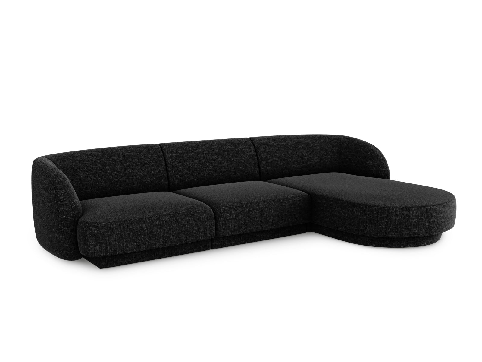 Stylisches Miley Ecksofa rechts, 4-Sitzer in Anthrazit, ideal für moderne Wohnräume. Hochwertige Verarbeitung von Micadoni.