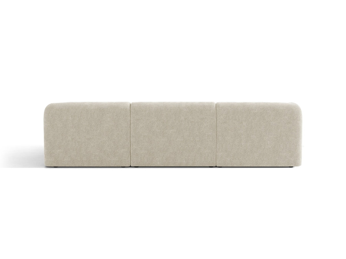 Dunkelbeiges L-Sofa Miley von Micadoni mit Bluvel-Stoffbezug, schwarzen Kunststoffbeinen und modularer Bauweise, rechts ausgerichtet.
