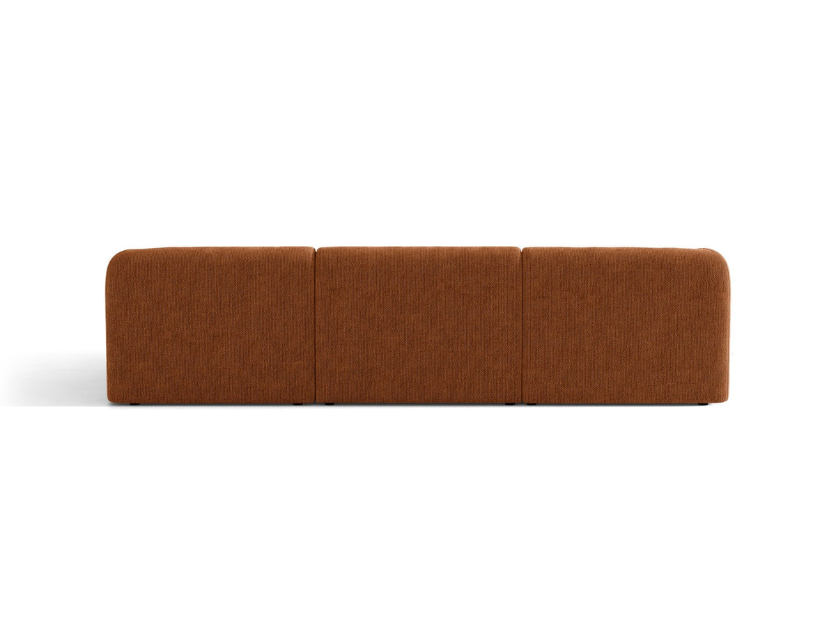 Dunkelbeiges L-Sofa Miley von Micadoni mit Bluvel-Stoffbezug, schwarzen Kunststoffbeinen und modularer Bauweise, rechts ausgerichtet.