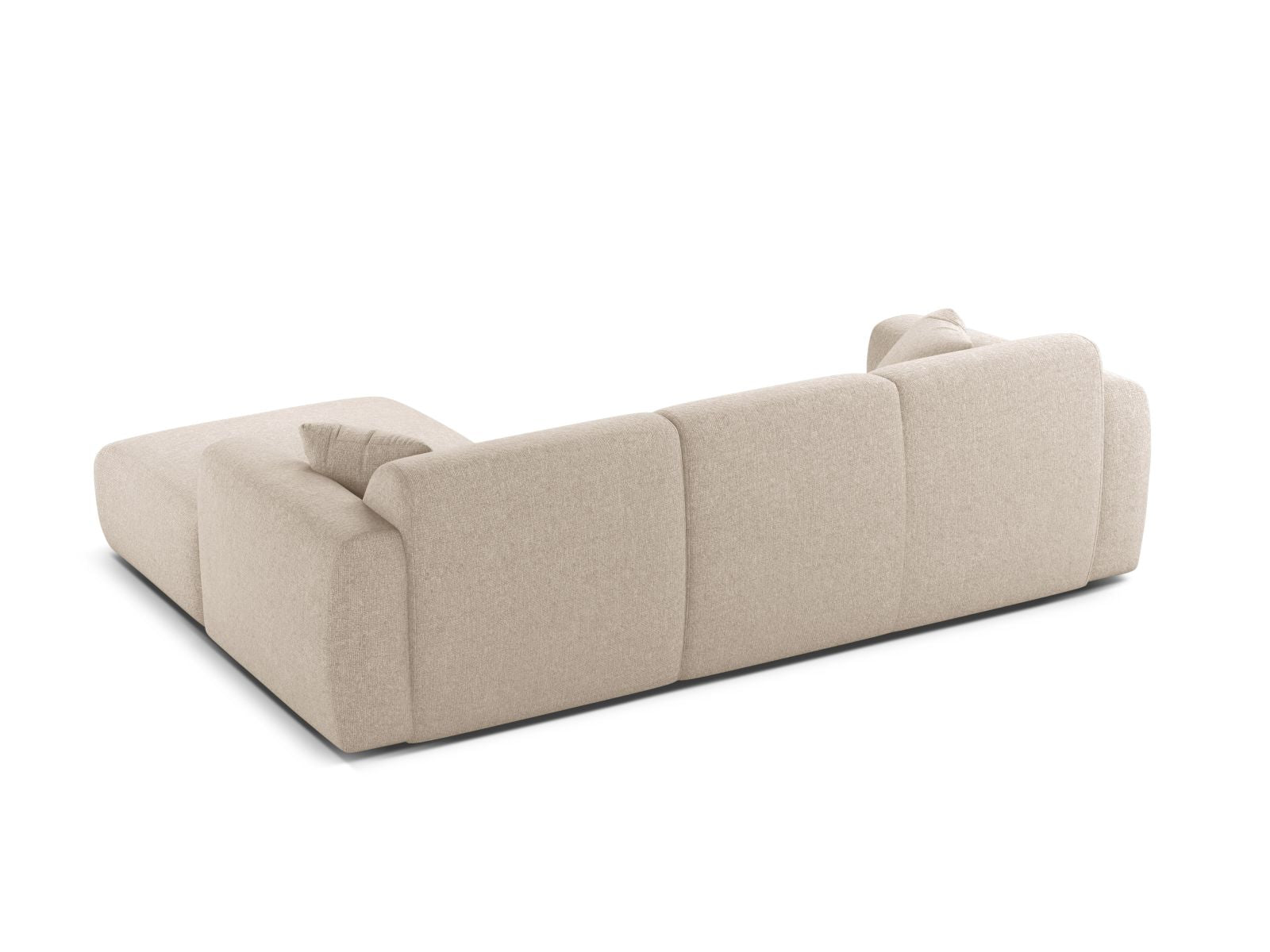 Elegantes 4-Sitzer Ecksofa rechts Molino in sanftem Beige, ideal für gemütliche Abende und geschmackvolle Wohnräume.