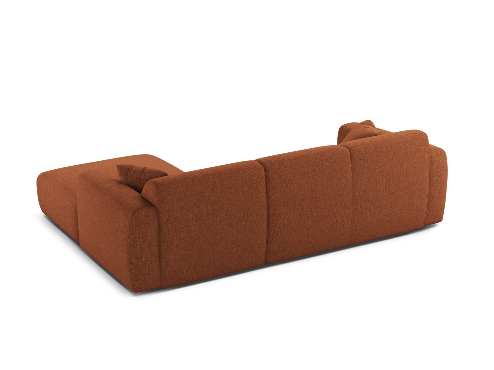 Elegantes 4-Sitzer Ecksofa rechts Molino in warmem Brick-Eden, ideal für gemütliche Abende und stilvolle Einrichtungsideen.