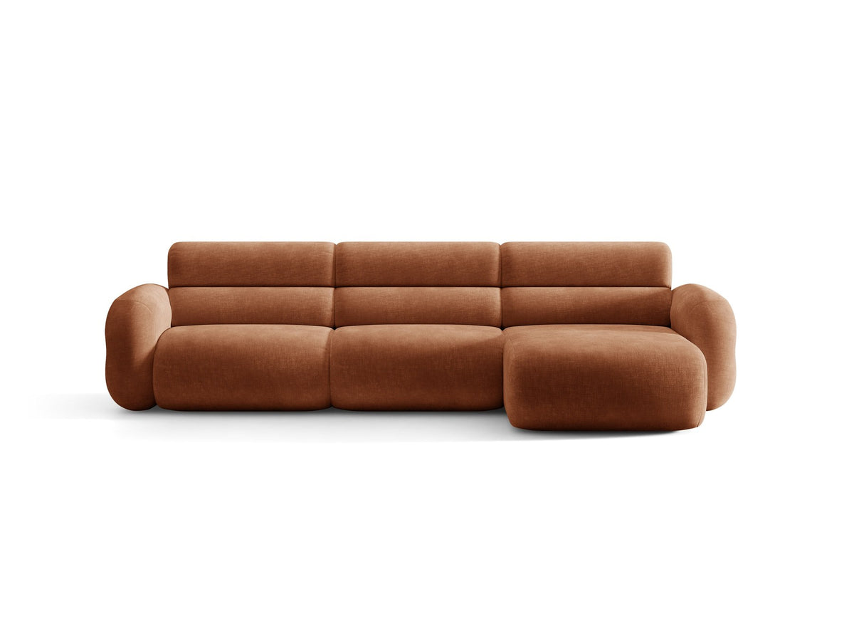 Neo Linkes Ecksofa von Micadoni in dunklem Olivgrün, L-Form mit hoher Rückenlehne, strukturiertem Baloo-Stoff und schwarzen Kunststoffbeinen.