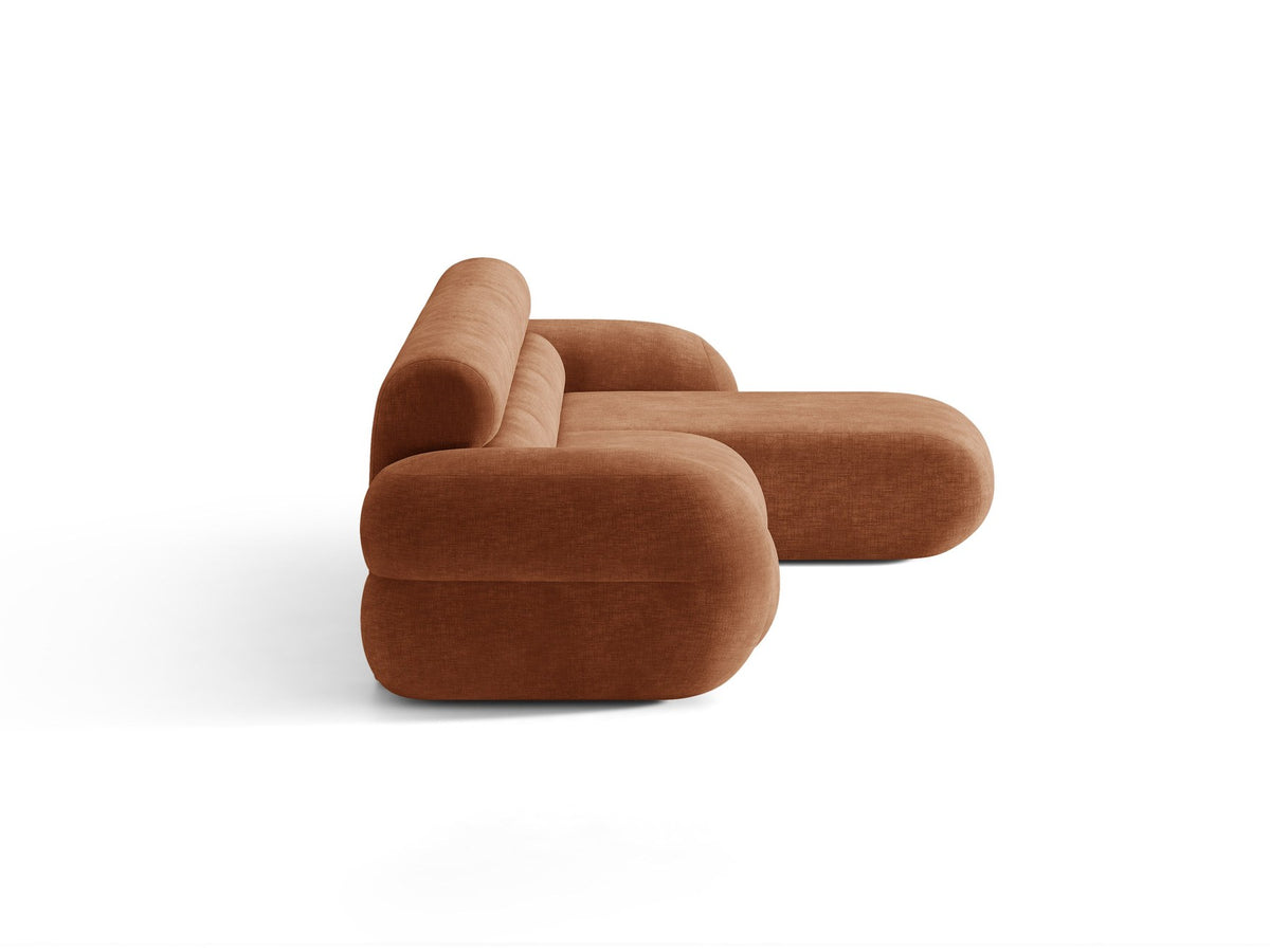 Neo Linkes Ecksofa von Micadoni in dunklem Olivgrün, L-Form mit hoher Rückenlehne, strukturiertem Baloo-Stoff und schwarzen Kunststoffbeinen.