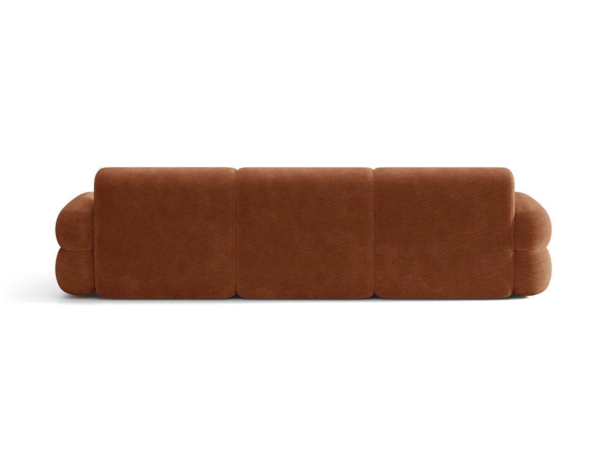 Neo Linkes Ecksofa von Micadoni in dunklem Olivgrün, L-Form mit hoher Rückenlehne, strukturiertem Baloo-Stoff und schwarzen Kunststoffbeinen.