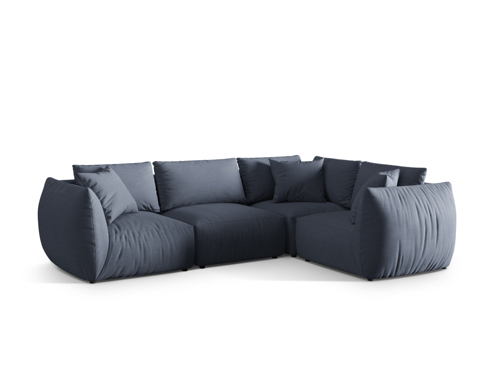 Elegantes Chris Ecksofa rechts, 4-Sitzer in zartem Hellgrün, perfekt für stilvolle und einladende Wohnbereiche.