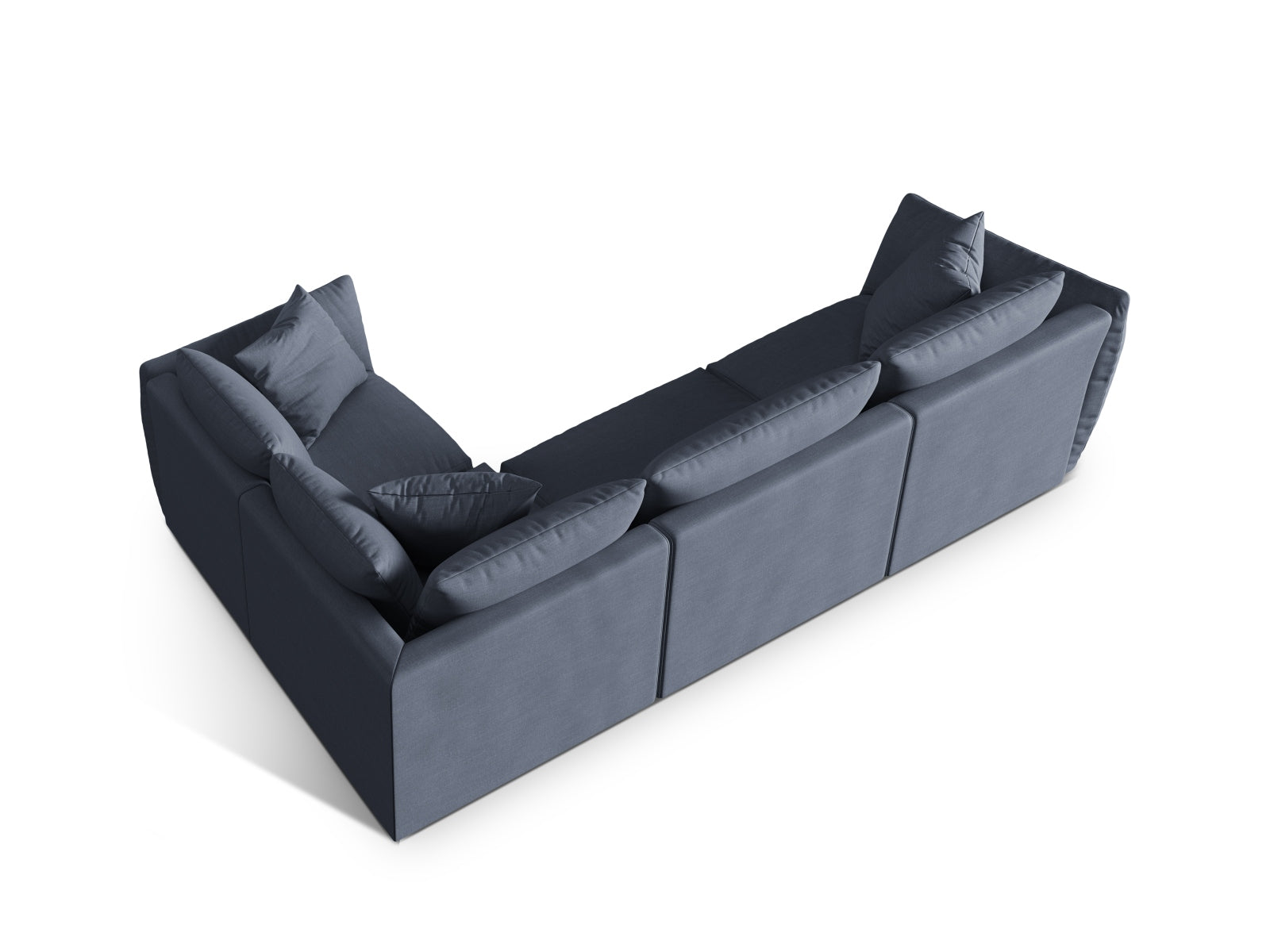 Modernes Chris Ecksofa rechts, 4-Sitzer in sanftem Hellgrün, ideal für gemütliche und stilvolle Wohnräume.