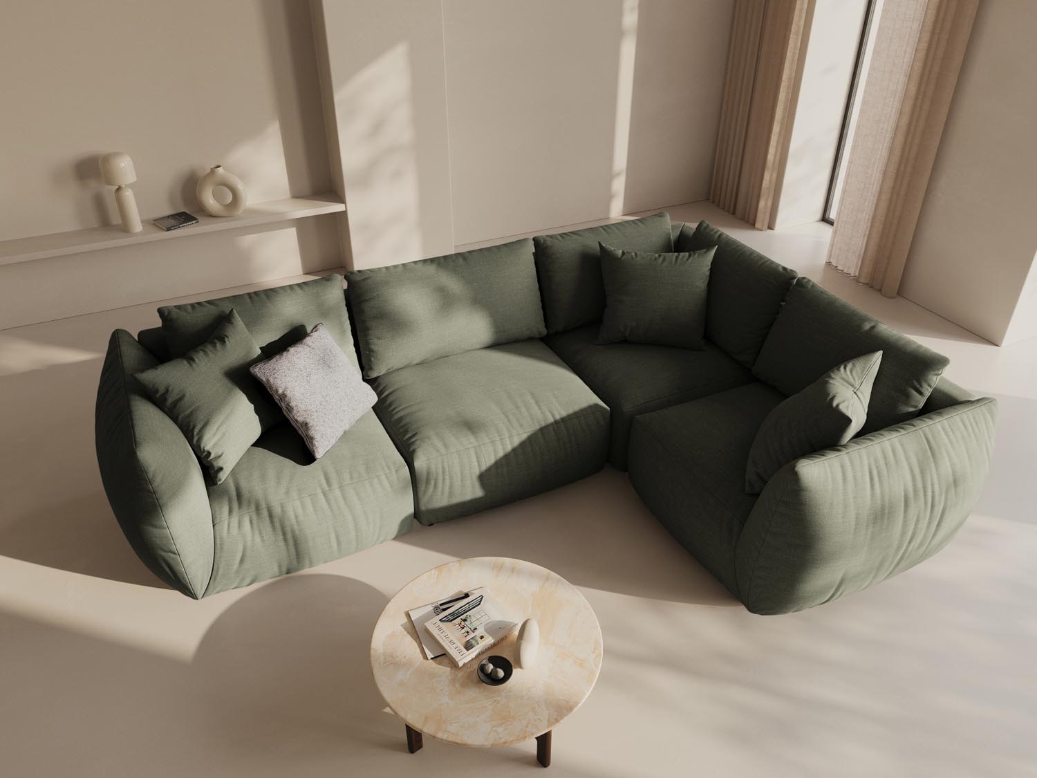 Elegantes Chris Ecksofa rechts im sanften Blau, ideal für stilvolle Wohnräume. Komfortabel und modern, perfekt für entspannte Abende.