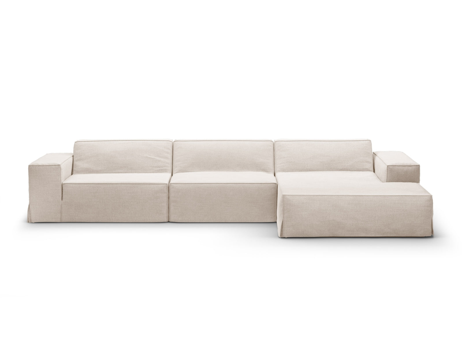 Jodie Modular Ecksofa rechts 4 Sitzer in Beige-LINS präsentiert im Onlineshop von KAQTU Design AG. Ecksofa rechts ist von Micadoni