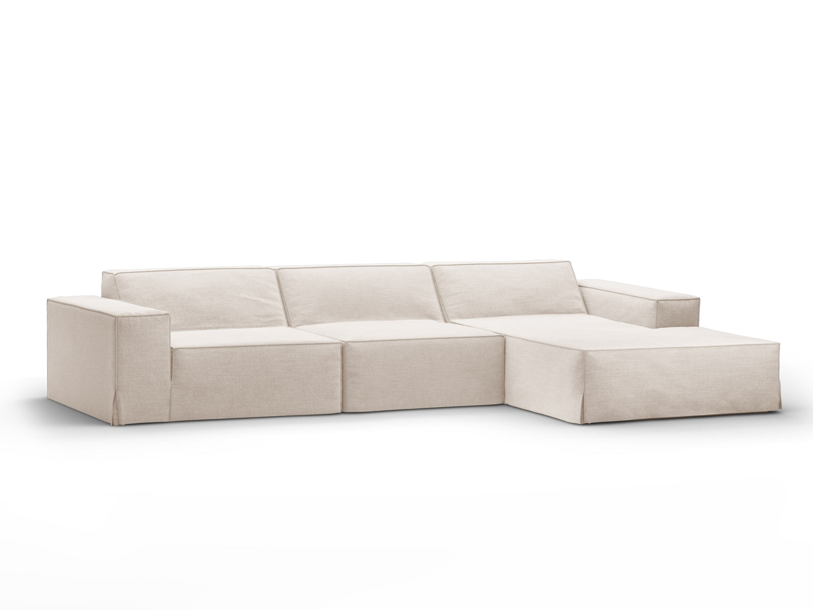 Jodie Modular Ecksofa rechts 4 Sitzer in Beige-LINS präsentiert im Onlineshop von KAQTU Design AG. Ecksofa rechts ist von Micadoni