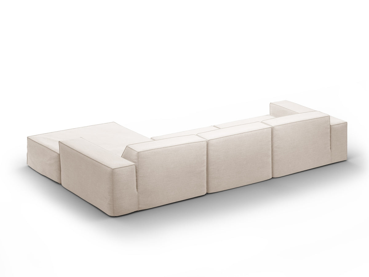 Jodie Modular Ecksofa rechts 4 Sitzer mit abnehmbaren Bezug in Beige-LINS präsentiert im Onlineshop von KAQTU Design AG. Ecksofa rechts ist von Micadoni