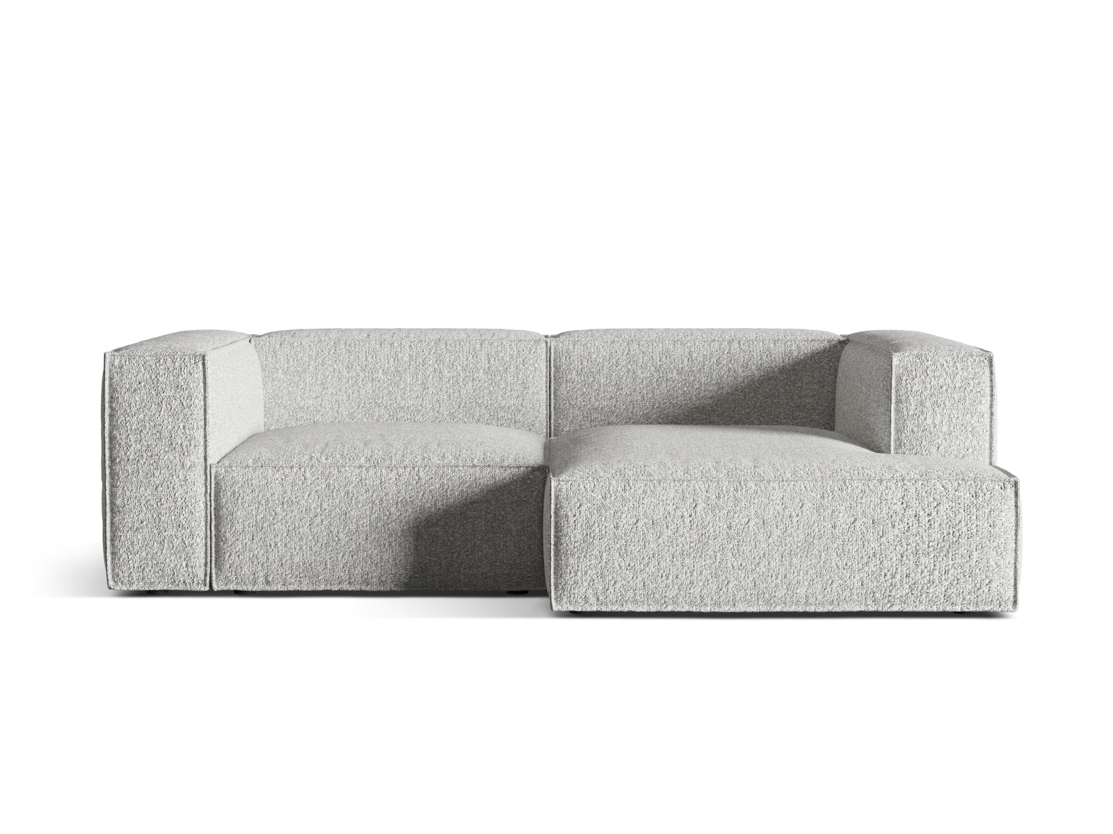 Nuria Boucle Modular Ecksofa rechts 3 Sitzer in Silver-Monet präsentiert im Onlineshop von KAQTU Design AG. L-Sofa rechts ist von Micadoni