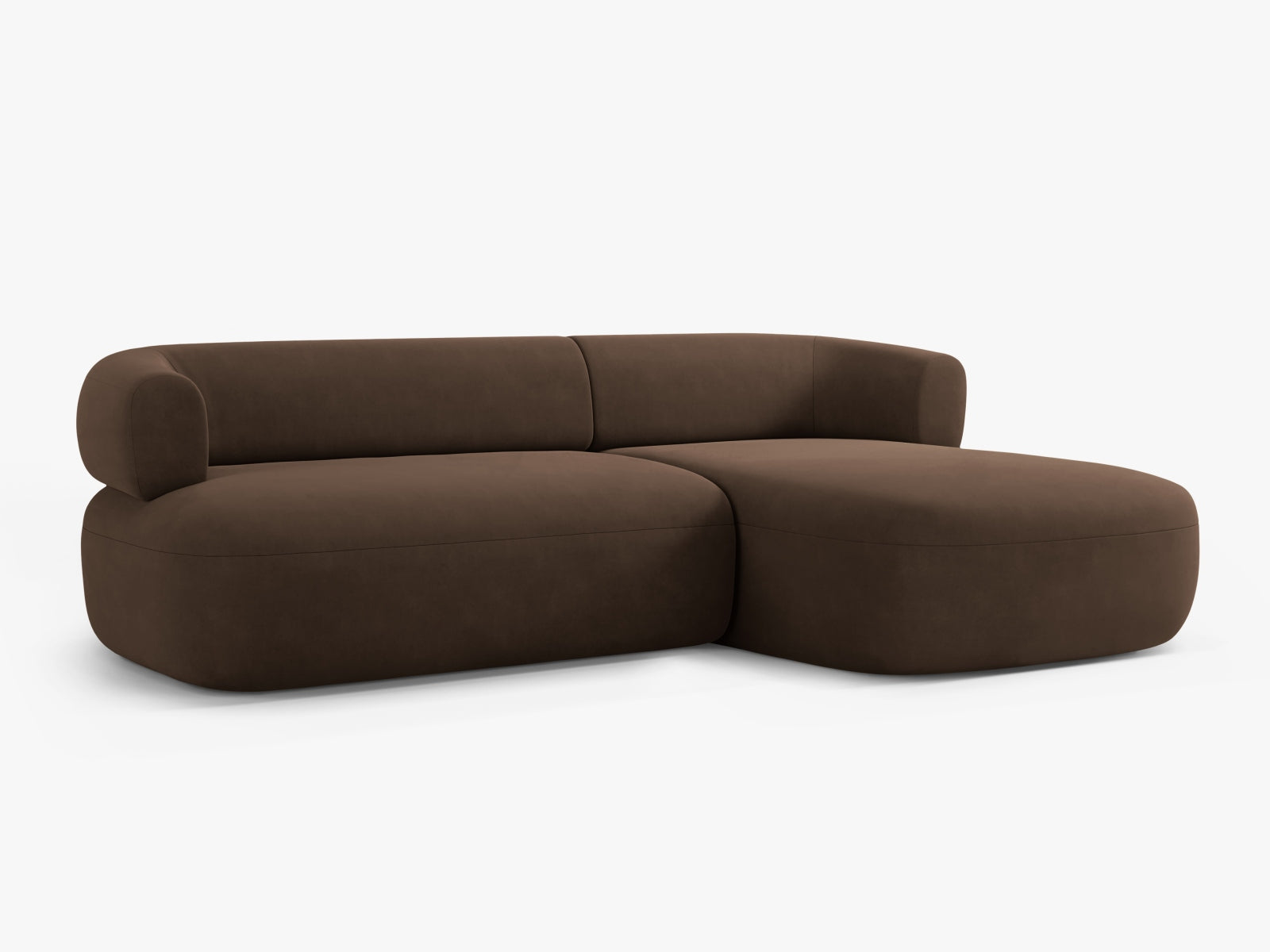 Jenny Velour Ecksofa rechts 5 Sitzer in Chocolate präsentiert im Onlineshop von KAQTU Design AG. Ecksofa rechts ist von Micadoni