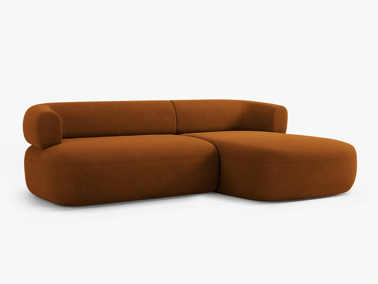 Jenny Velour Ecksofa rechts 5 Sitzer in Terracotta präsentiert im Onlineshop von KAQTU Design AG. Ecksofa rechts ist von Micadoni