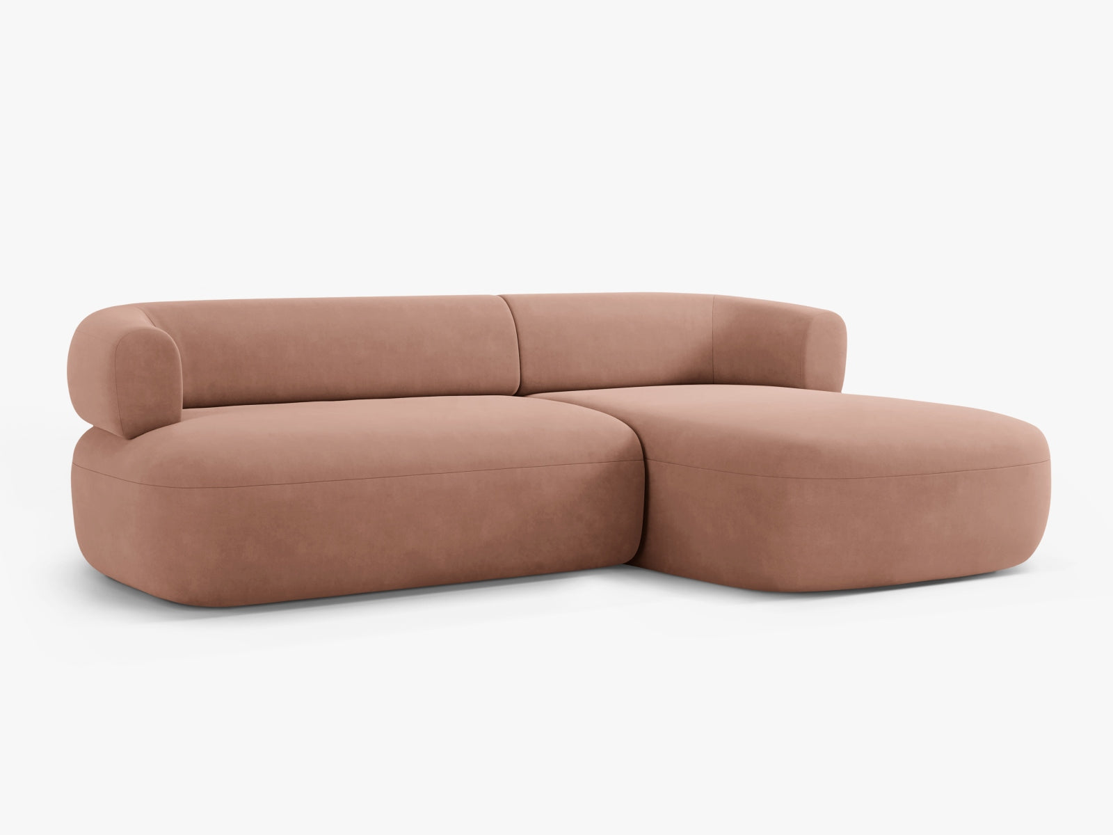 Jenny Velour Ecksofa rechts 5 Sitzer in Pink präsentiert im Onlineshop von KAQTU Design AG. Ecksofa rechts ist von Micadoni