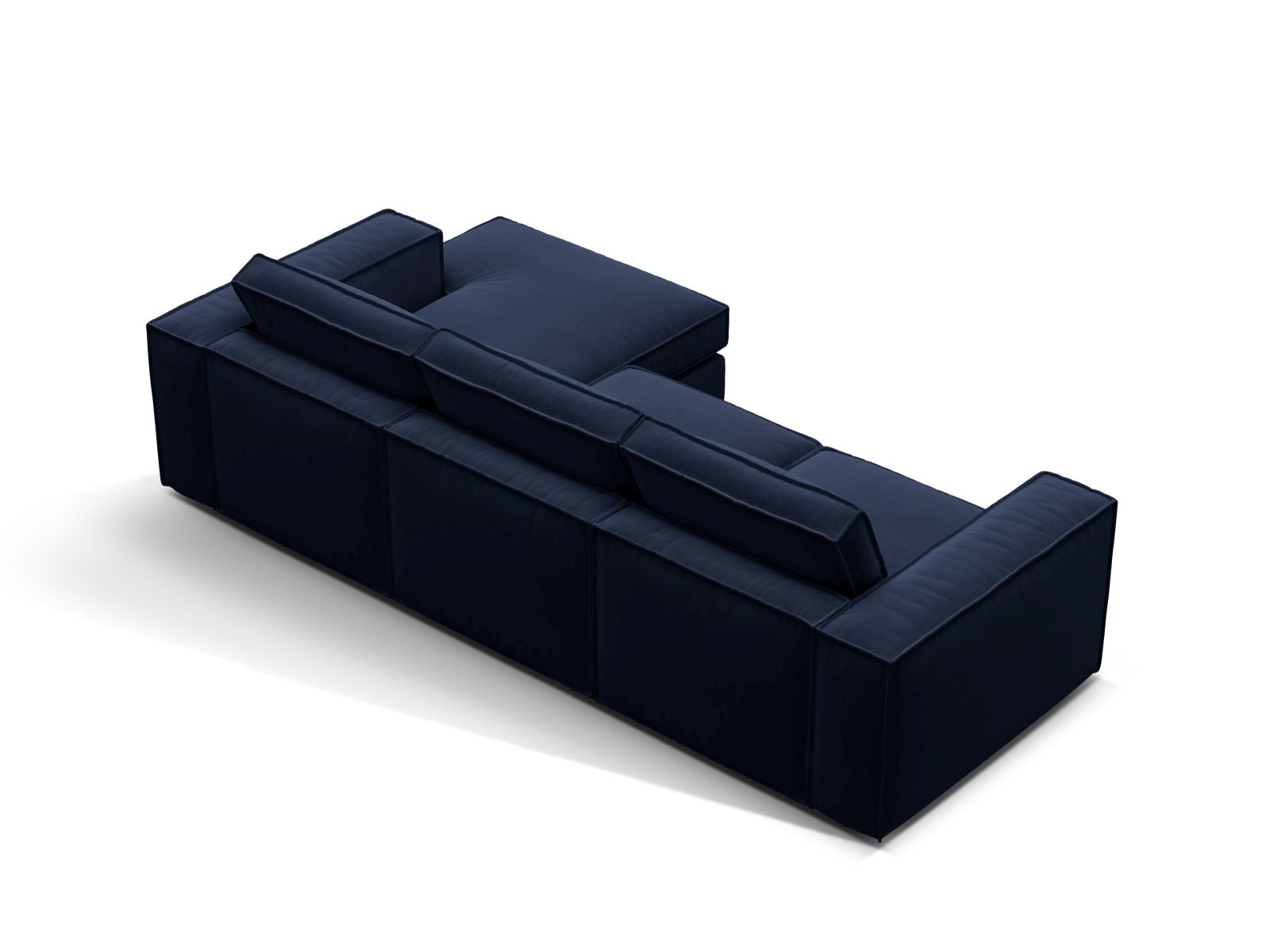 Modulares 3-Sitzer Ecksofa Pola in Royal Blue, rechtsseitig, perfekt für moderne Wohnkonzepte und gemütliche Abende.