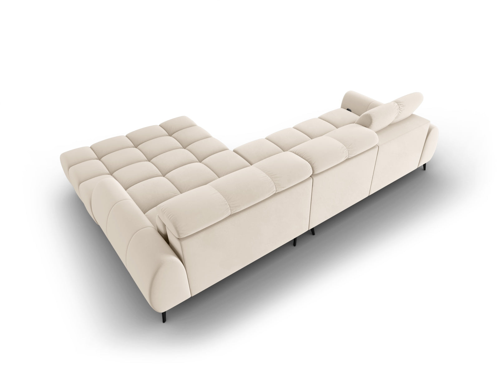 Entdecken Sie das Alyse Velour Electric Ecksofa rechts von Micadoni – ein stilvolles 5-Sitzer Sofa, das Komfort und Eleganz perfekt kombiniert.