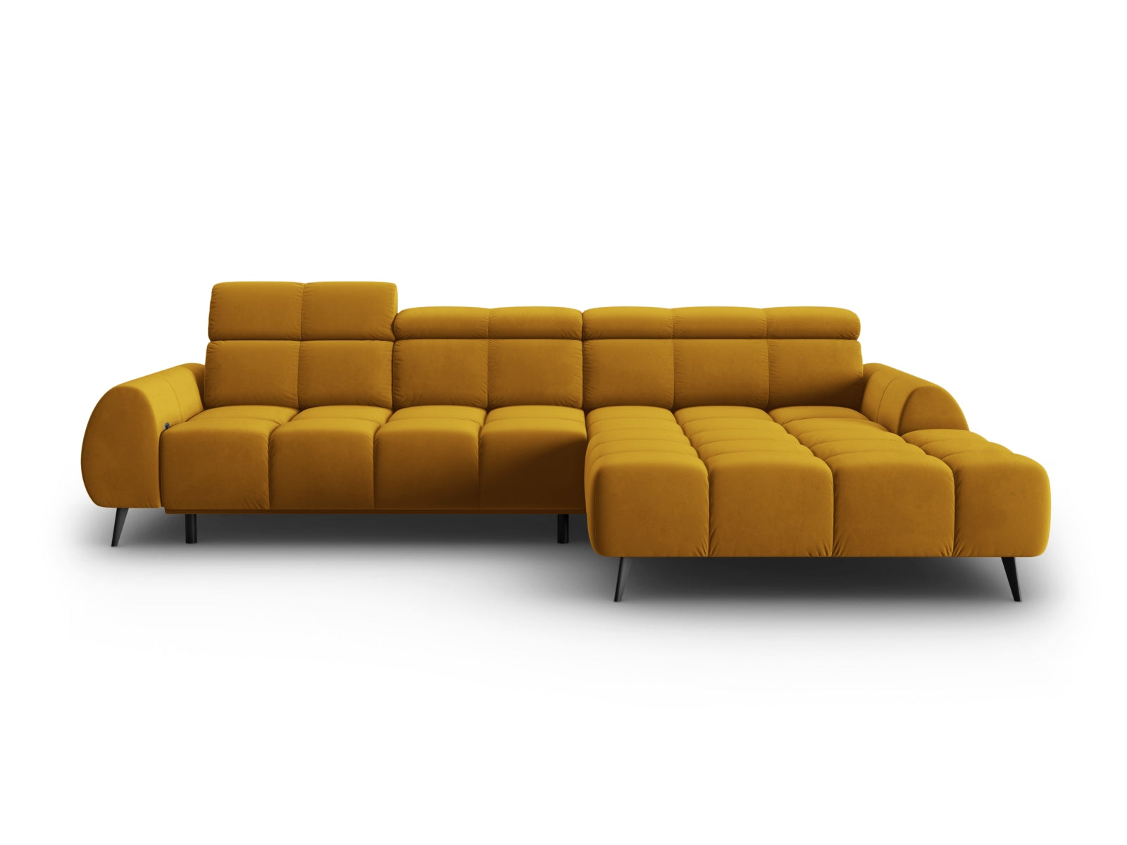 Entdecken Sie das Alyse Velour Electric Ecksofa rechts von Micadoni – ein stilvolles 5-Sitzer Sofa, das Komfort und Eleganz perfekt kombiniert.