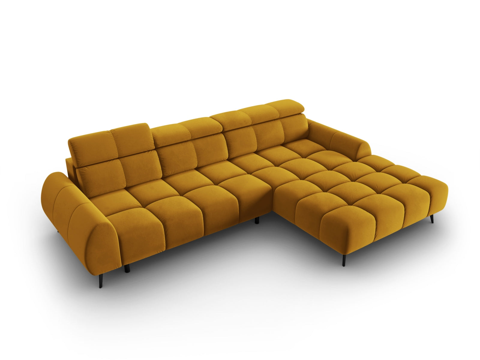 Entdecken Sie das Alyse Velour Electric Ecksofa rechts von Micadoni – ein stilvolles 5-Sitzer Sofa, das modernen Komfort und Eleganz perfekt kombiniert.