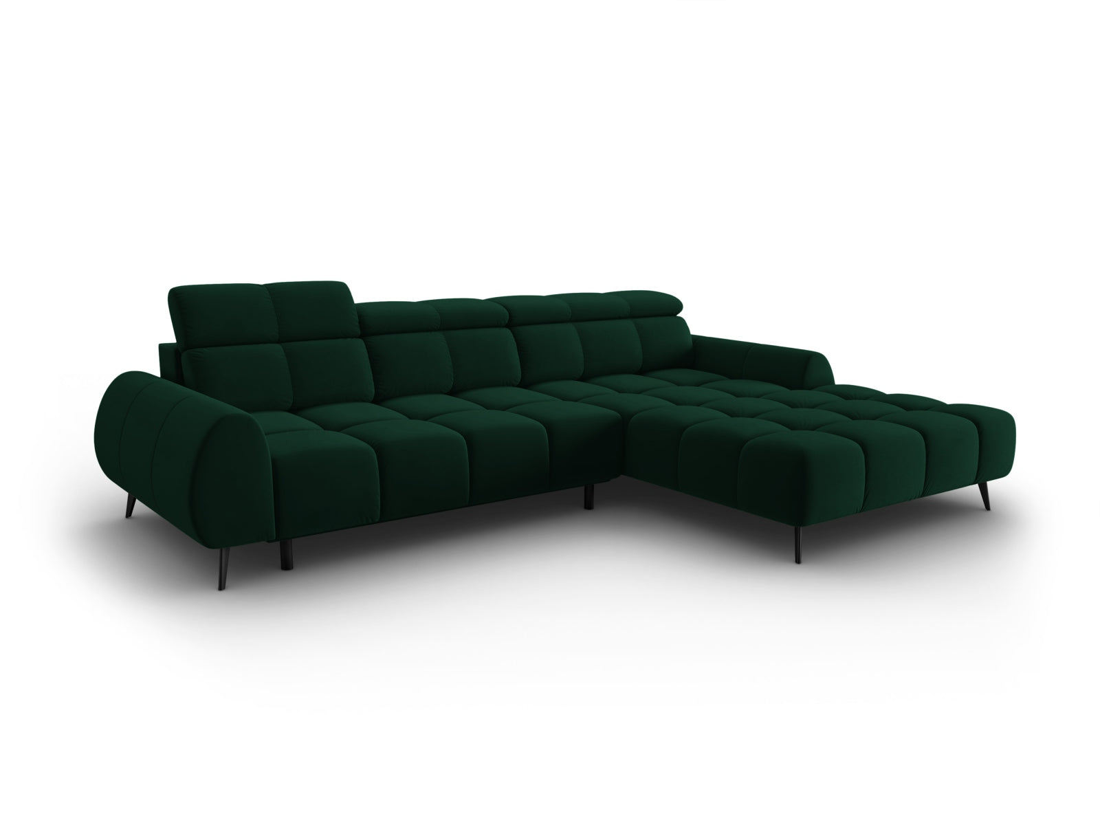 Alyse Velour Electric Ecksofa rechts 5 Sitzer in Bottle Green präsentiert im Onlineshop von KAQTU Design AG. Ecksofa rechts ist von Micadoni