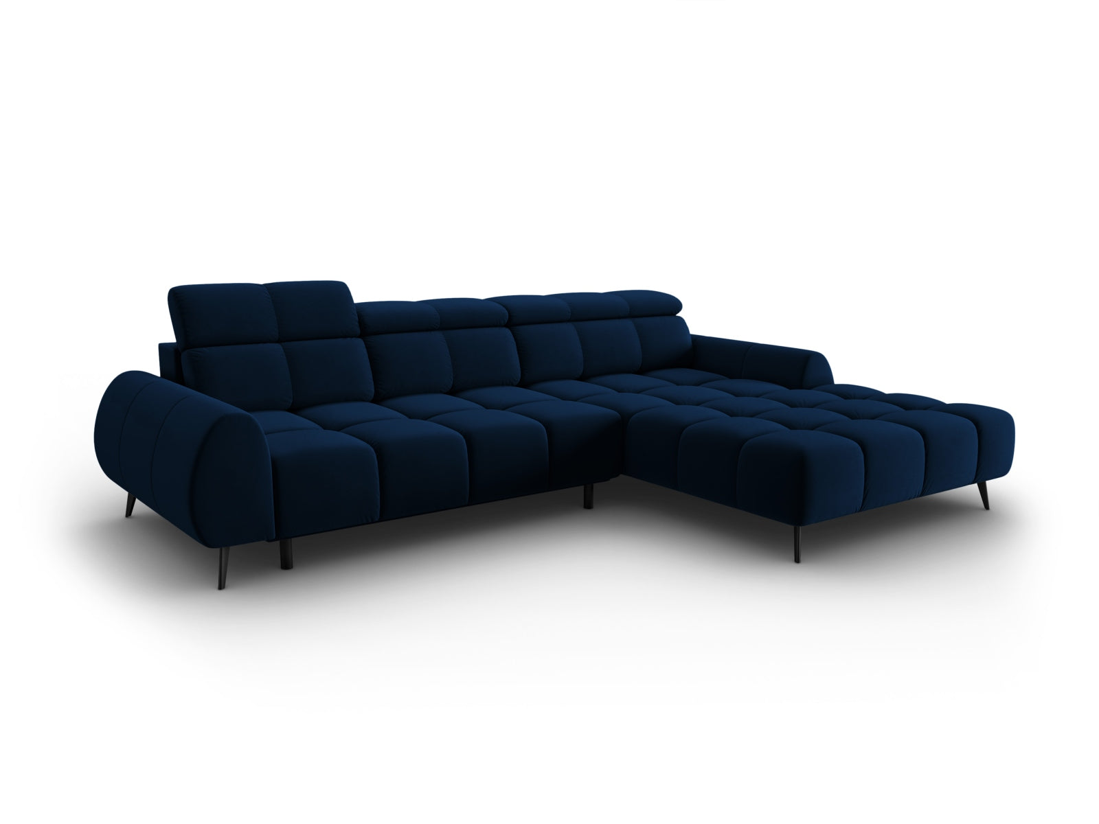 Alyse Velour Electric Ecksofa rechts 5 Sitzer in Royal Blue präsentiert im Onlineshop von KAQTU Design AG. Ecksofa rechts ist von Micadoni