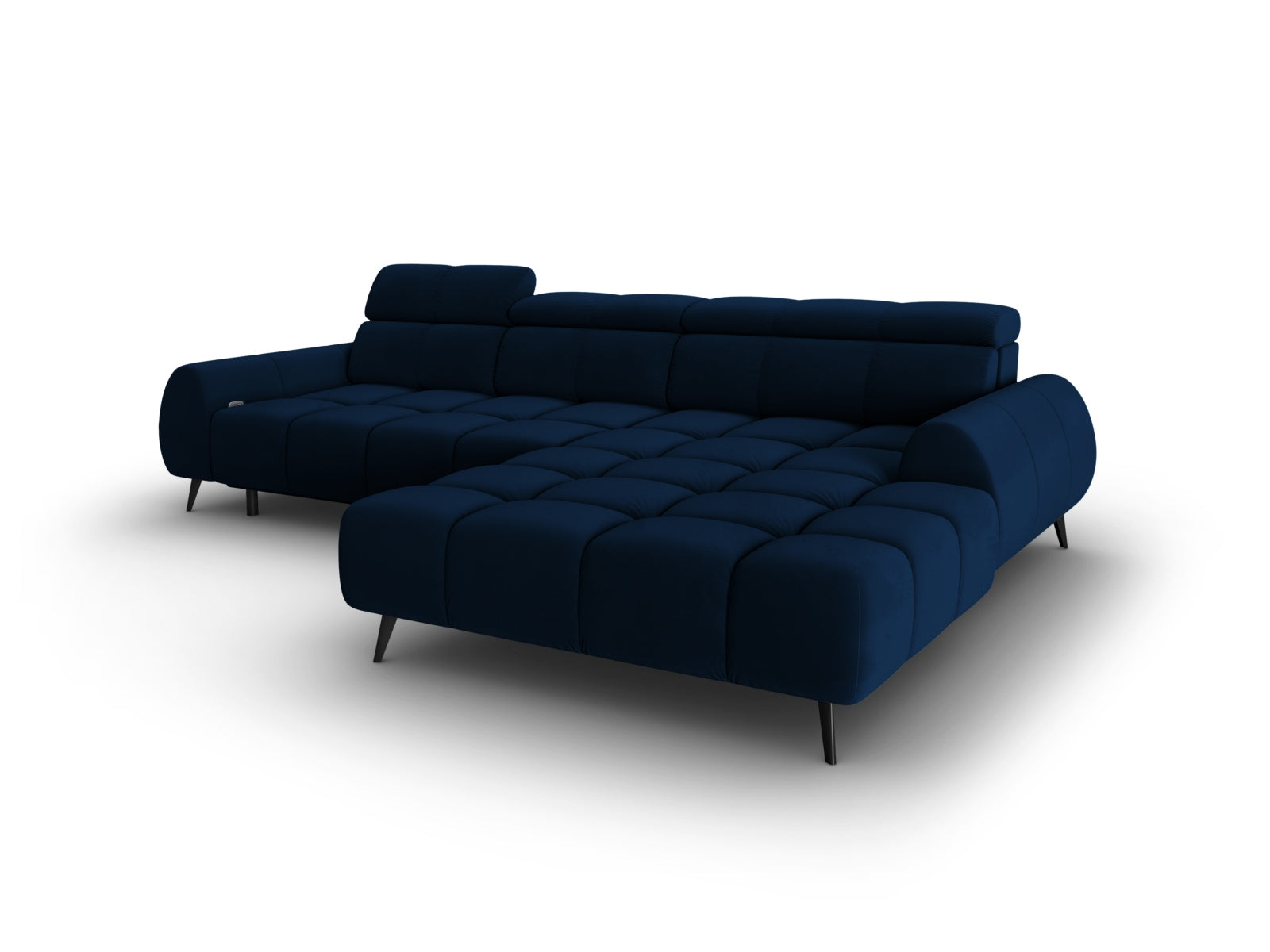 Erleben Sie das Alyse Velour Electric Ecksofa rechts von Micadoni – ein elegantes 5-Sitzer Sofa, das modernen Komfort und stilvolles Design vereint.