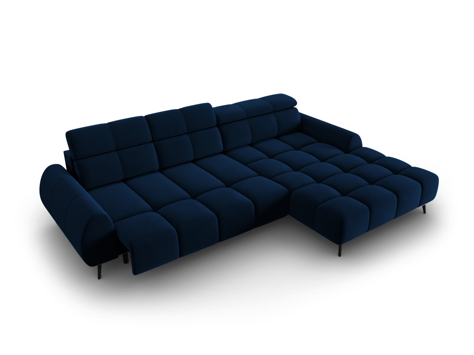 Erleben Sie das Alyse Velour Electric Ecksofa rechts von Micadoni – ein elegantes 5-Sitzer Sofa, das modernen Stil und höchsten Komfort vereint.