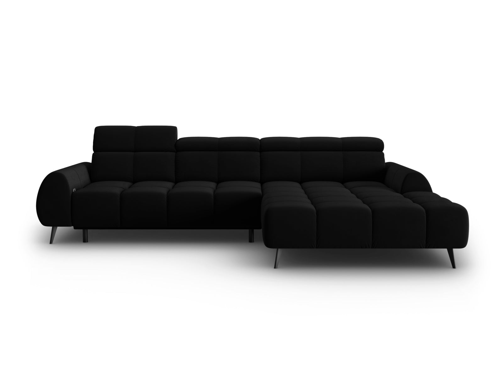 Entdecken Sie das Alyse Velour Electric Ecksofa rechts von Micadoni – ein stilvolles 5-Sitzer Sofa, das Komfort und Eleganz perfekt kombiniert.