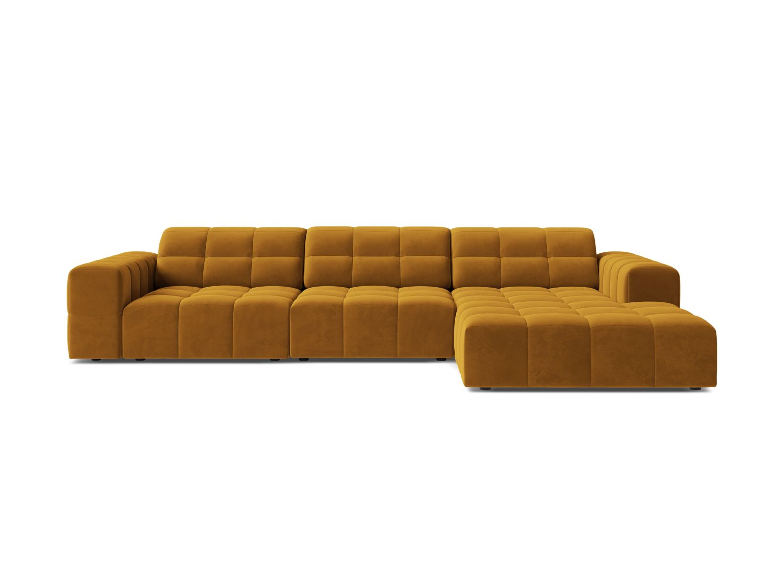 4-Sitzer Ecksofa rechts Jennifer in Yellow-Bluvel präsentiert im Onlineshop von KAQTU Design AG. Ecksofa rechts ist von Micadoni