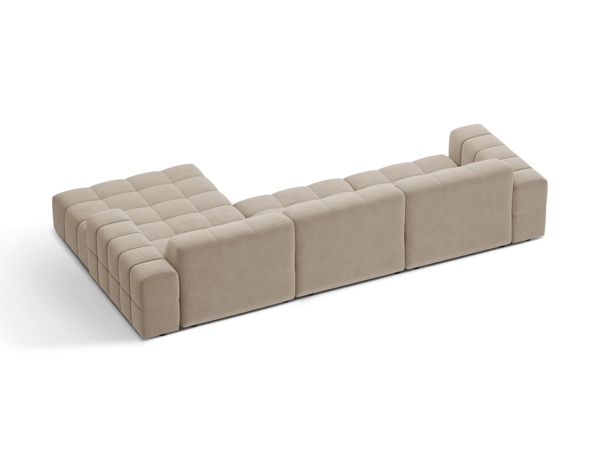 4-Sitzer Ecksofa rechts Jennifer in Dark Beige-Bluvel präsentiert im Onlineshop von KAQTU Design AG. Ecksofa rechts ist von Micadoni