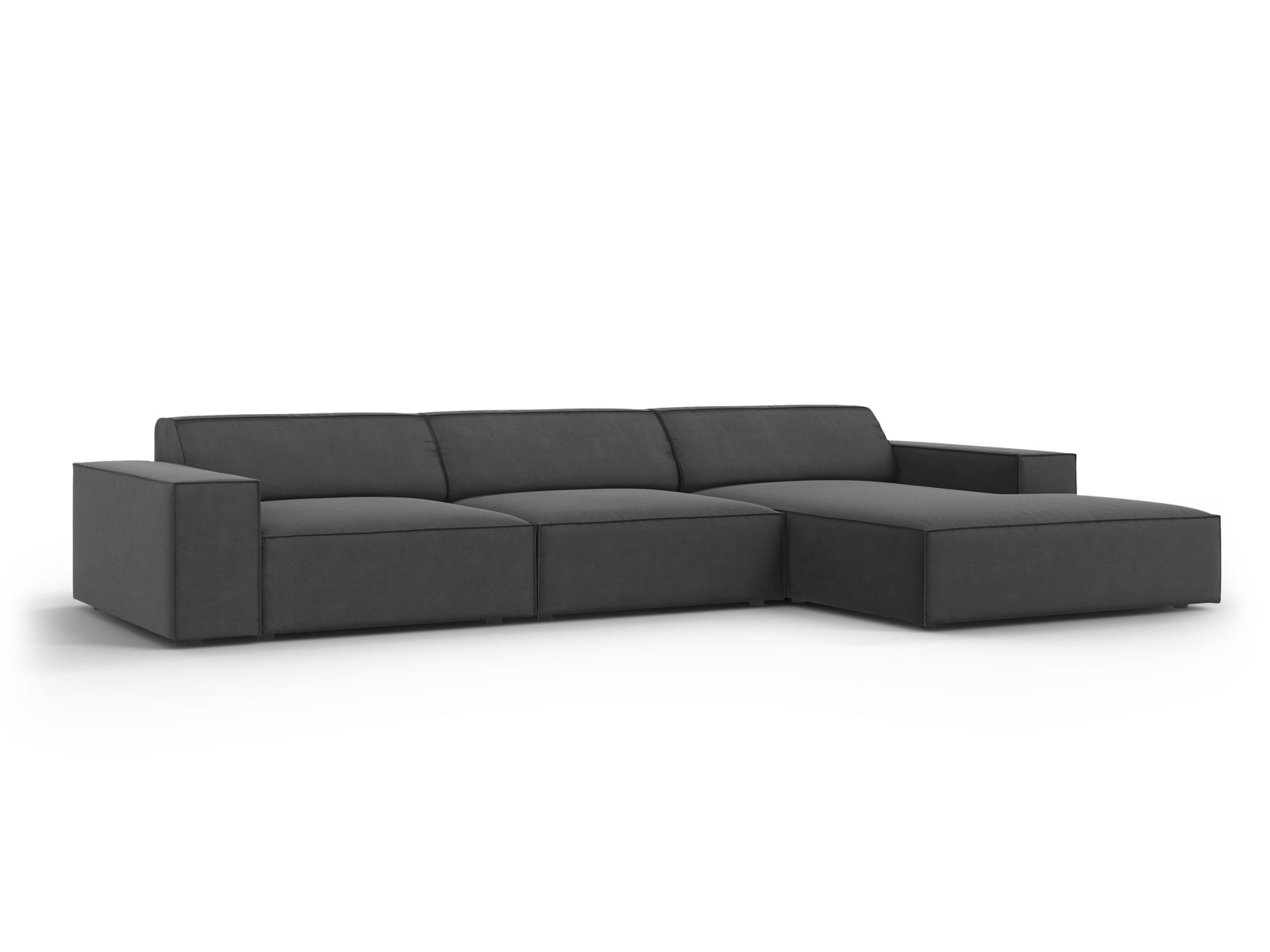 Jodie Velour modulares Ecksofa rechts 4 Sitzer in Grey präsentiert im Onlineshop von KAQTU Design AG. Ecksofa rechts ist von Micadoni