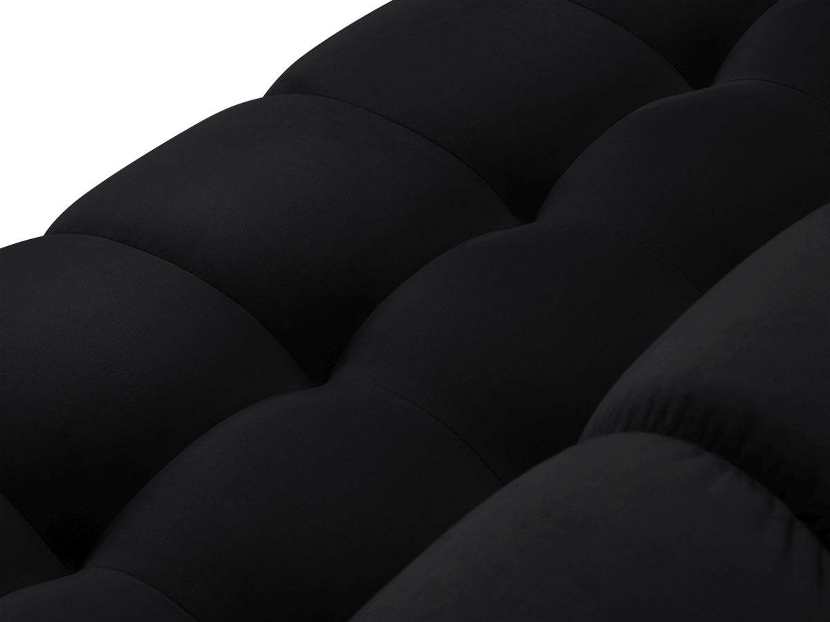 Mamaia Velour Ecksofa rechts 5 Sitzer in Black/Schwarz-Bluvel präsentiert im Onlineshop von KAQTU Design AG. L-Sofa rechts ist von Micadoni