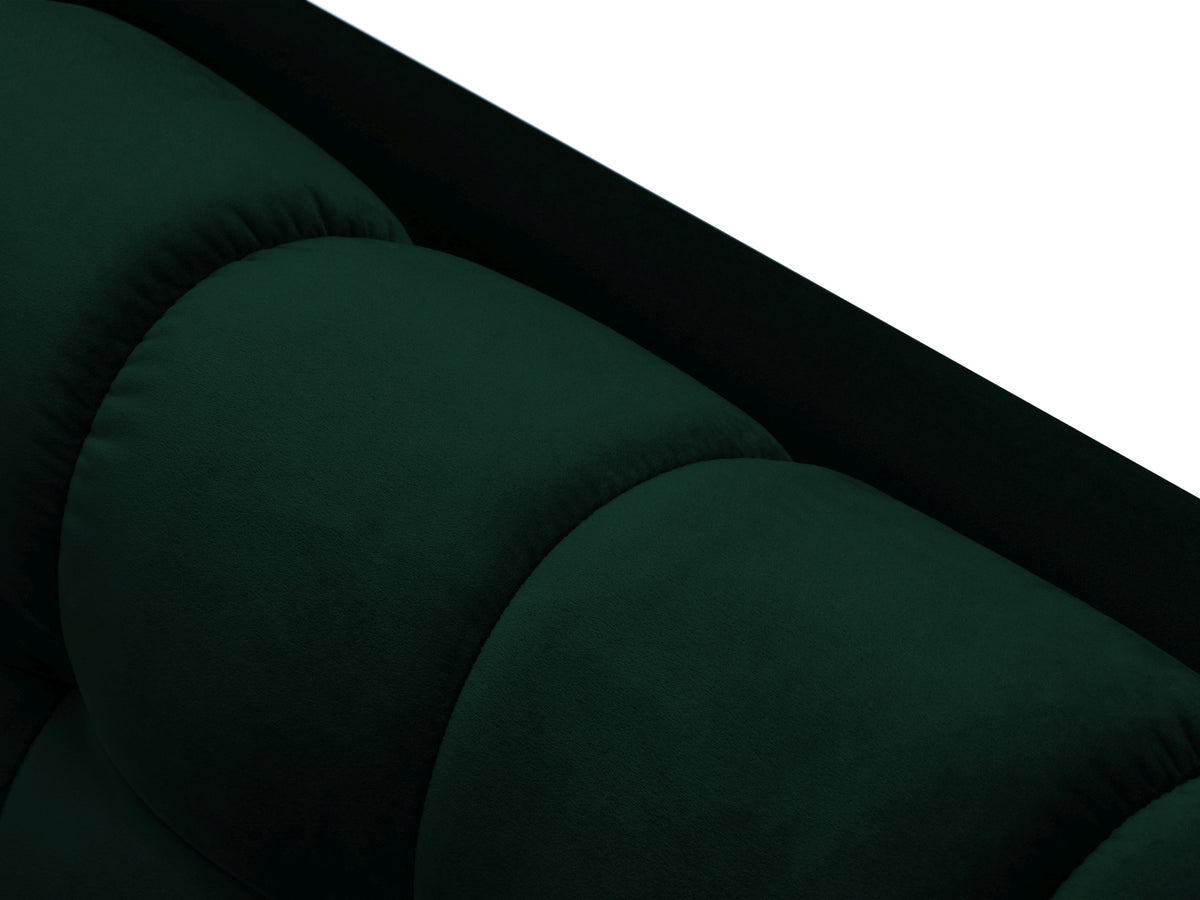 Mamaia Velour Ecksofa rechts 5 Sitzer in Bottle Green/Schwarz-Bluvel präsentiert im Onlineshop von KAQTU Design AG. L-Sofa rechts ist von Micadoni