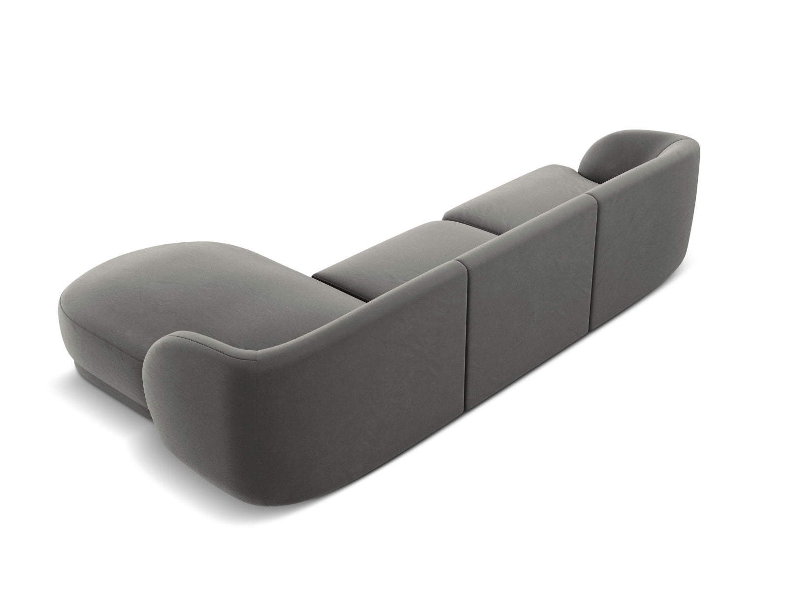 Miley Velour Ecksofa rechts 4 Sitzer in Light Grey präsentiert im Onlineshop von KAQTU Design AG. Ecksofa rechts ist von Micadoni