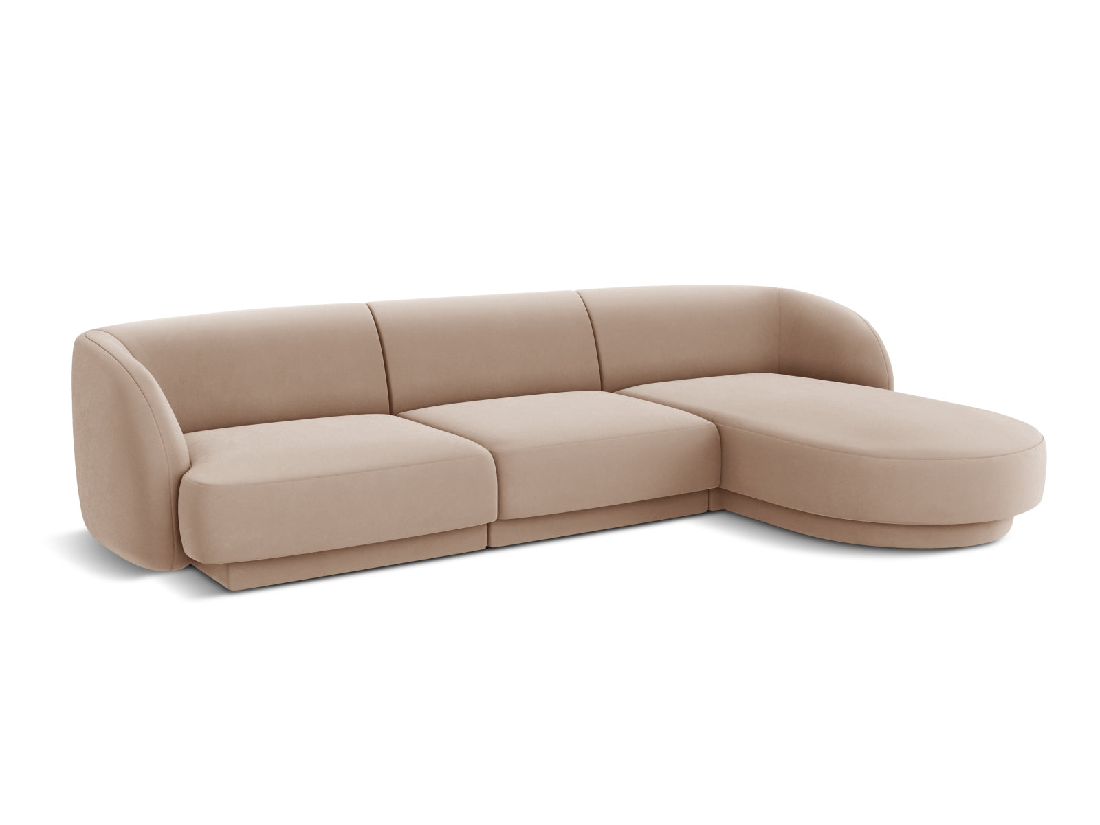 Miley Velour Ecksofa rechts 4 Sitzer in Cappuccino präsentiert im Onlineshop von KAQTU Design AG. Ecksofa rechts ist von Micadoni