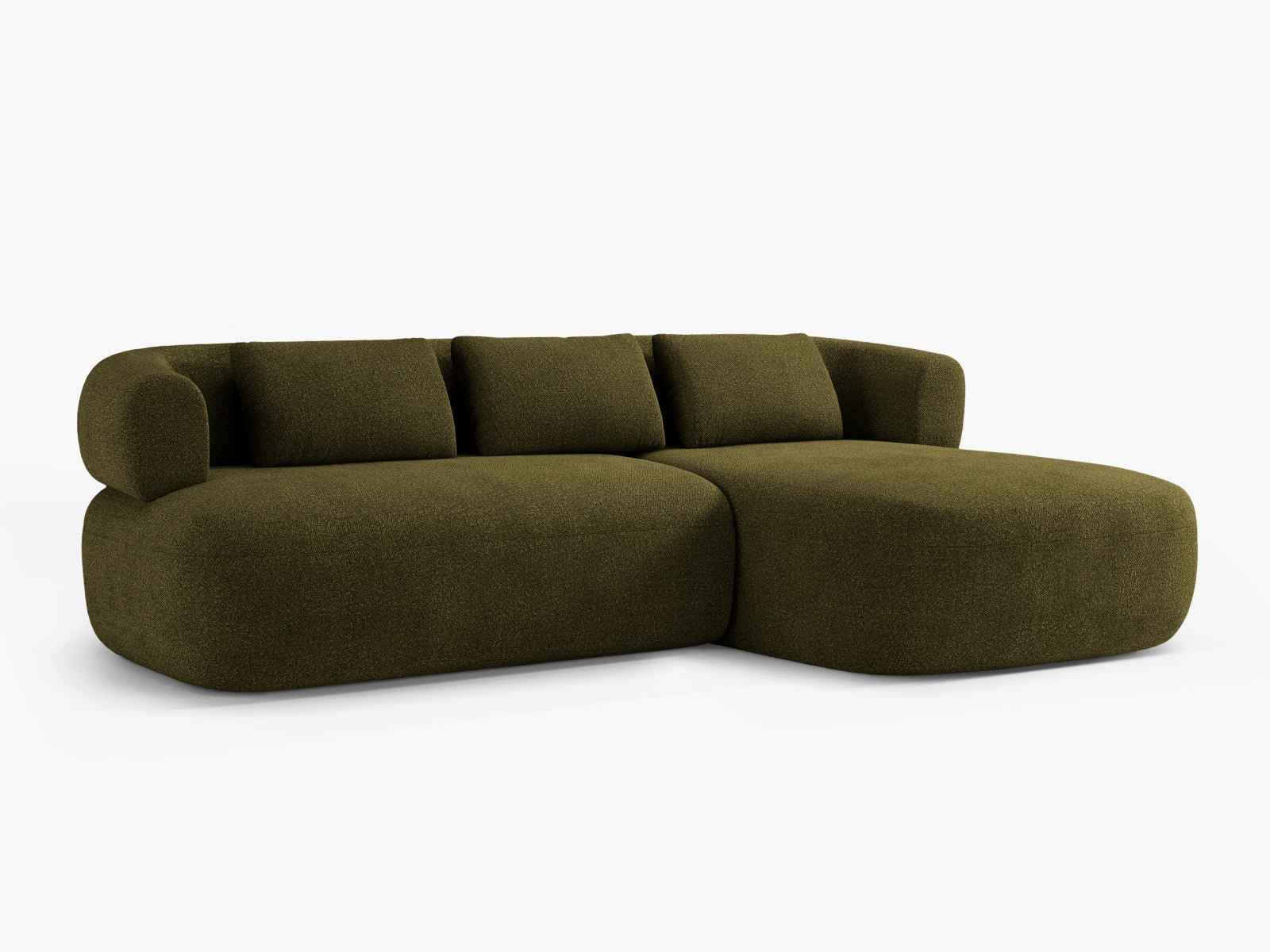 Jenny Boucle Ecksofa rechts 5 Sitzer in Green präsentiert im Onlineshop von KAQTU Design AG. Ecksofa rechts ist von Micadoni