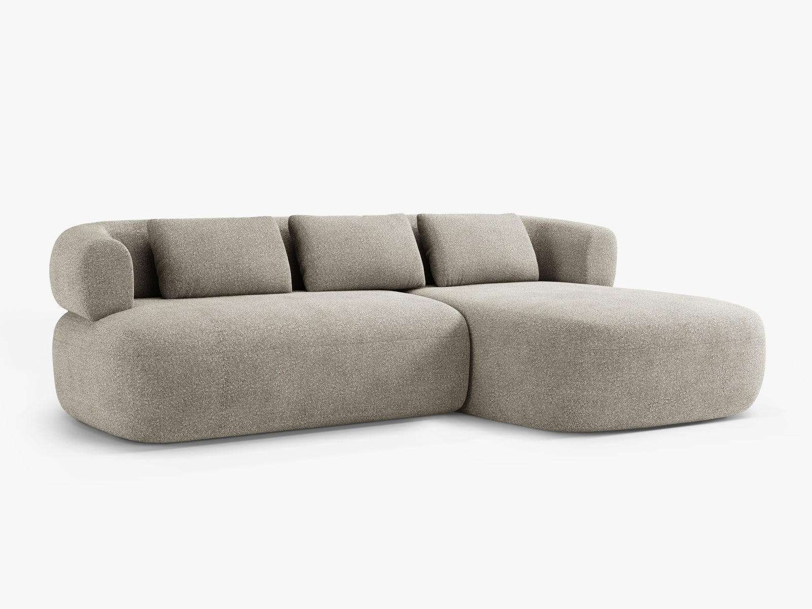 Jenny Boucle Ecksofa rechts 5 Sitzer in Light Grey präsentiert im Onlineshop von KAQTU Design AG. Ecksofa rechts ist von Micadoni