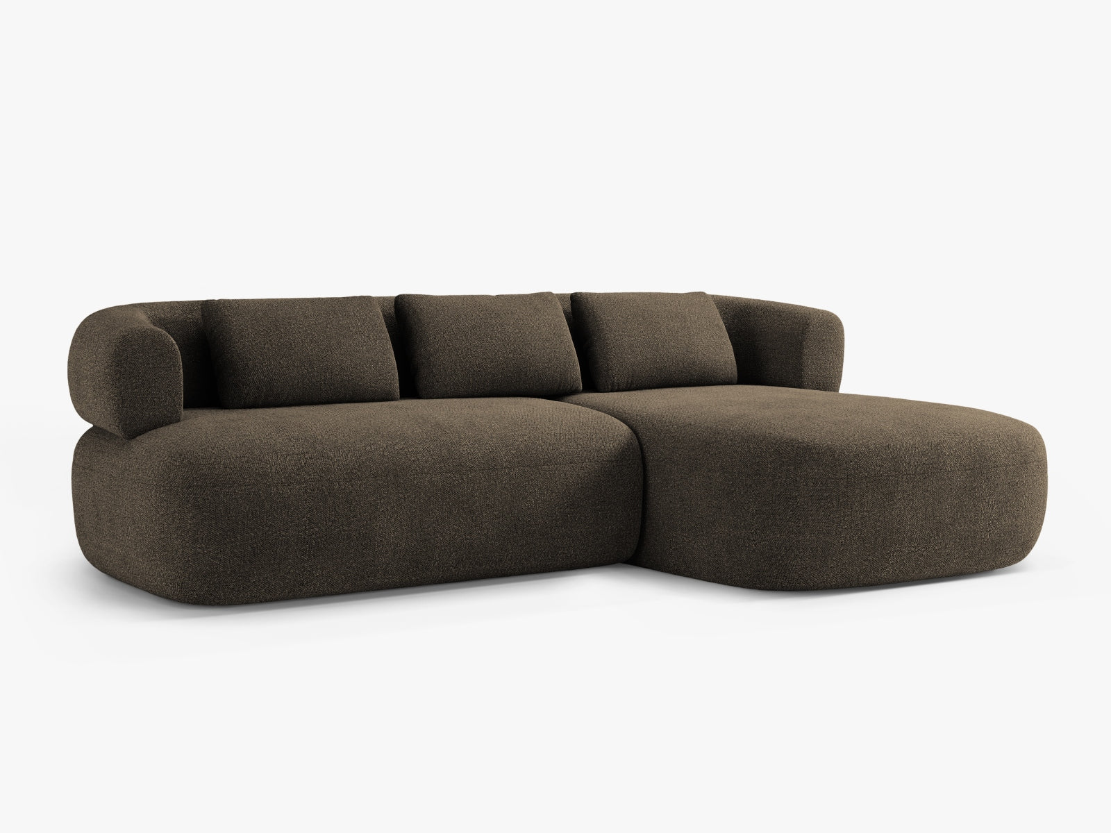 Jenny Boucle Ecksofa rechts 5 Sitzer in Grey Brown präsentiert im Onlineshop von KAQTU Design AG. Ecksofa rechts ist von Micadoni