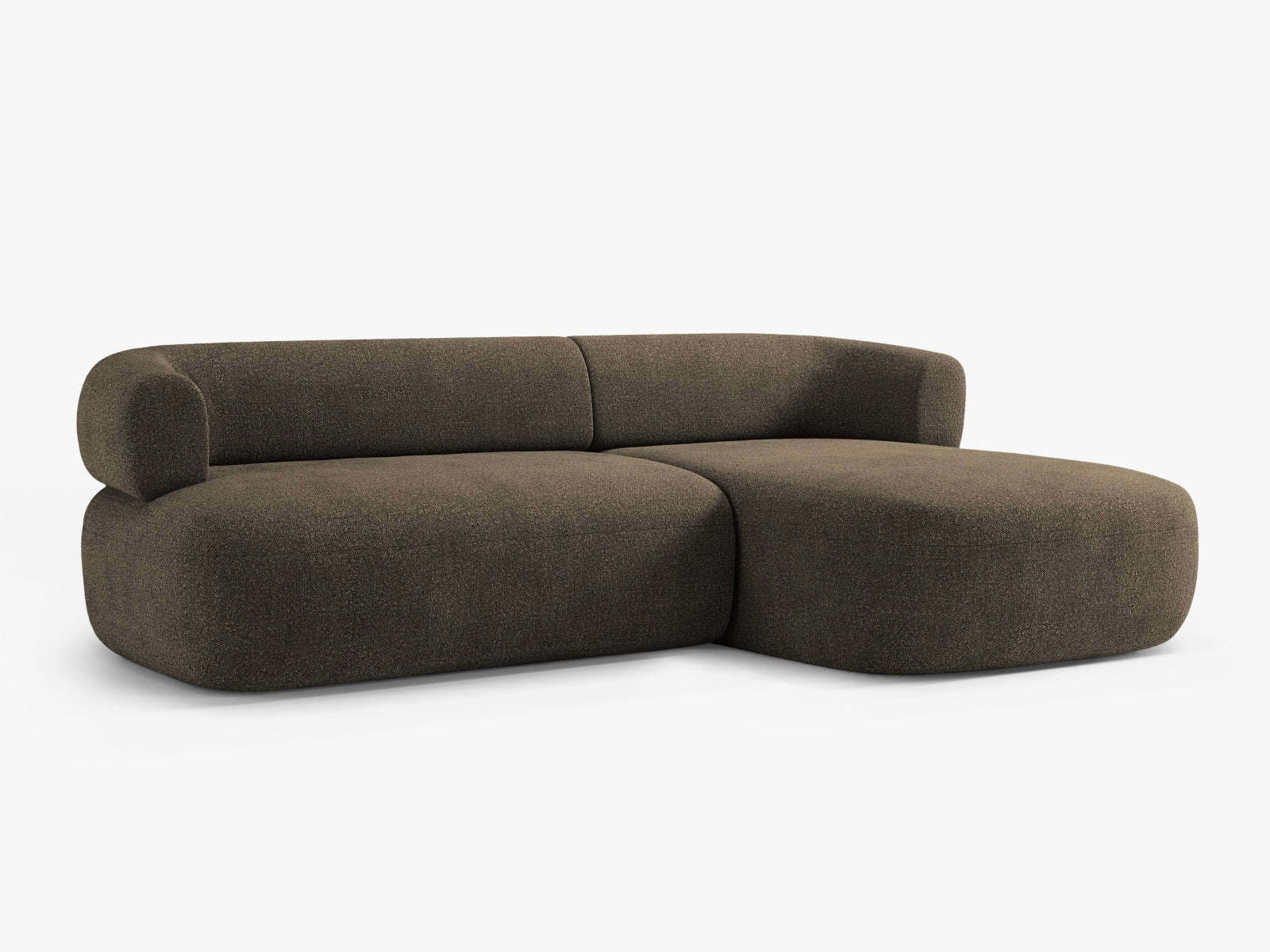 Jenny Boucle Ecksofa rechts 5 Sitzer in Grey Brown präsentiert im Onlineshop von KAQTU Design AG. Ecksofa rechts ist von Micadoni