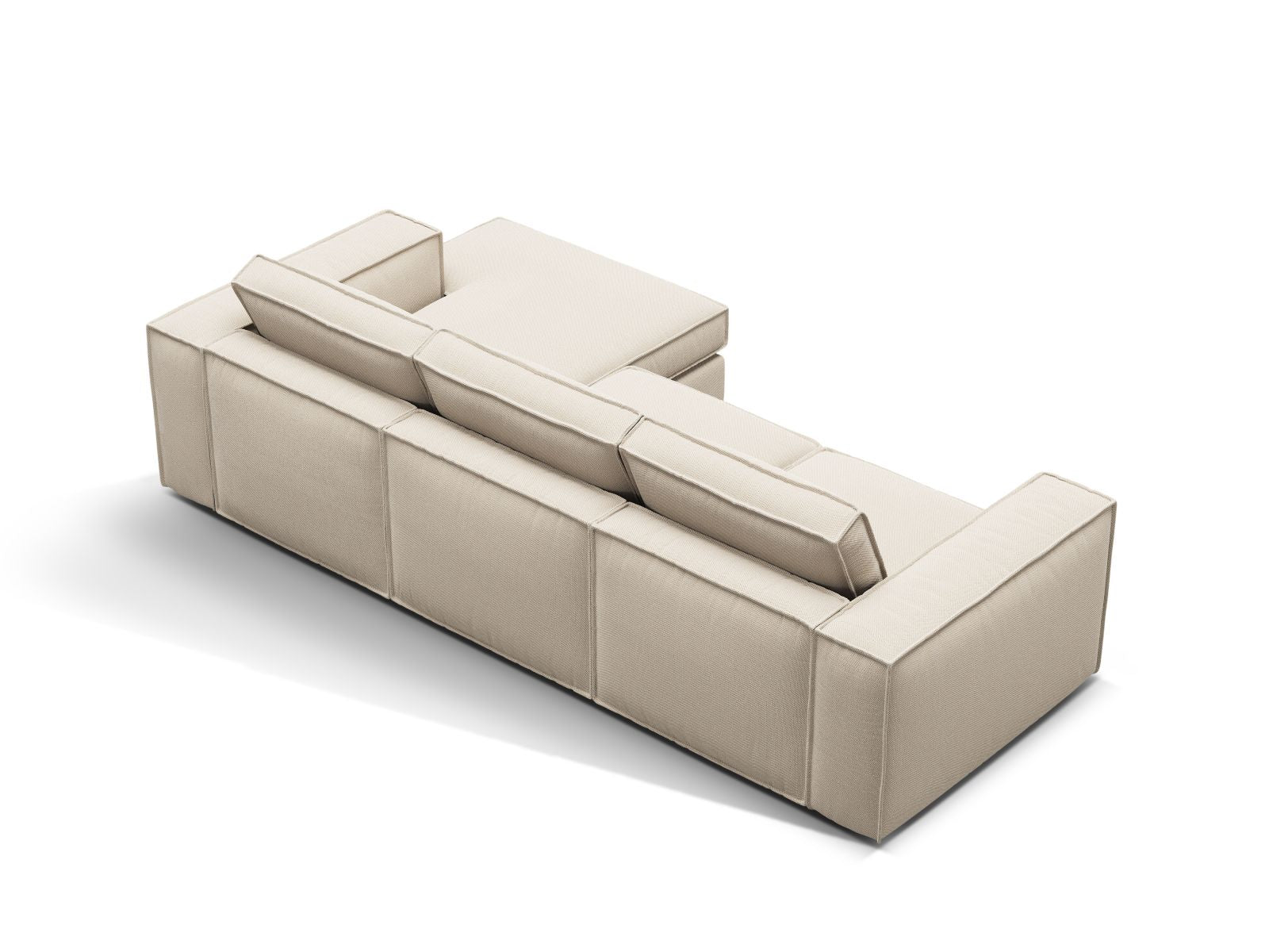 Elegantes 3-Sitzer Ecksofa Pola von Micadoni in Beige, perfekt für moderne Wohnräume und gemütliche Abende mit Freunden und Familie.