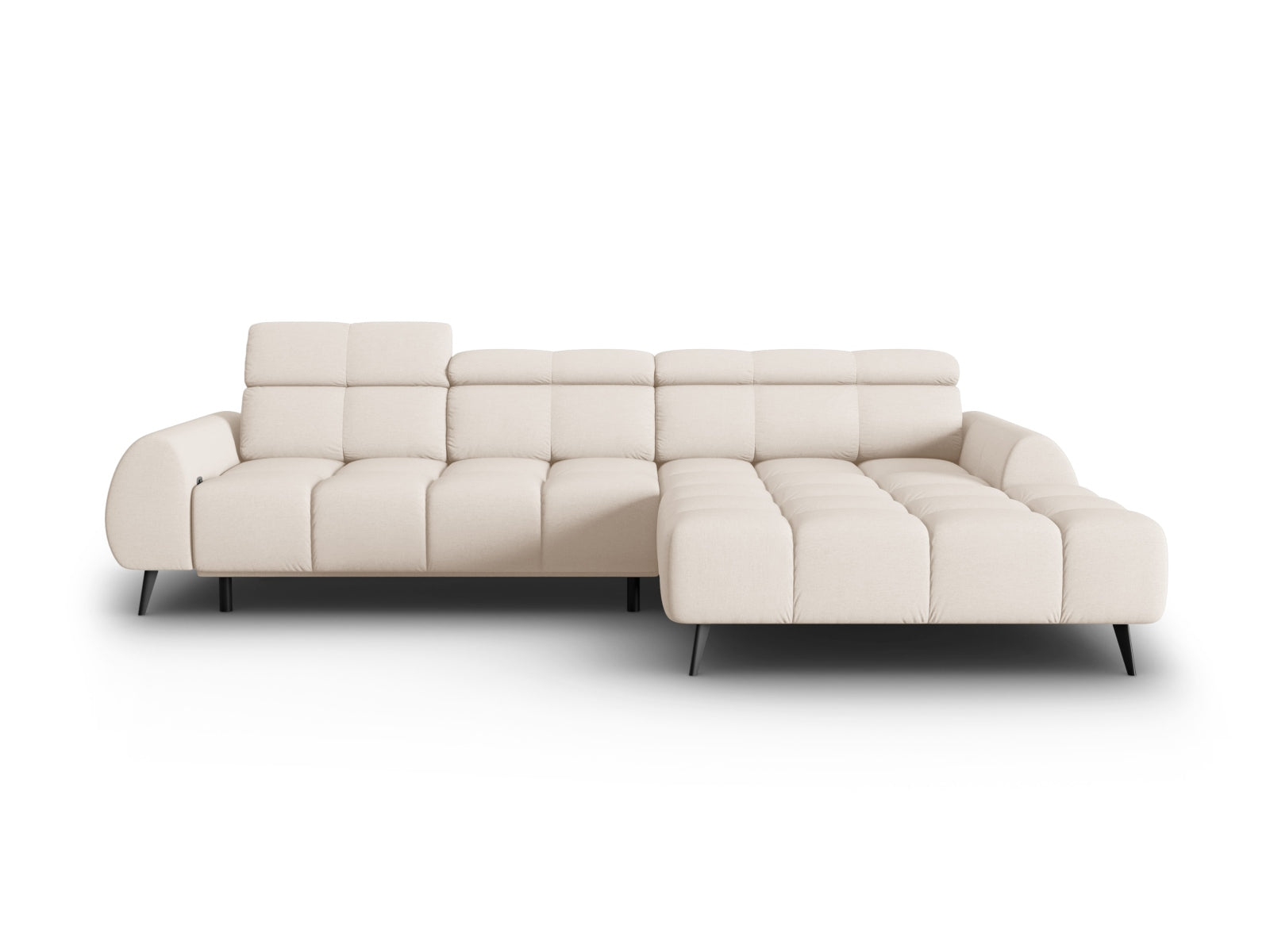 Entdecken Sie das Alyse Electric Ecksofa rechts von Micadoni – ein stilvolles 5-Sitzer Sofa aus Velours, das Komfort und Eleganz perfekt kombiniert.