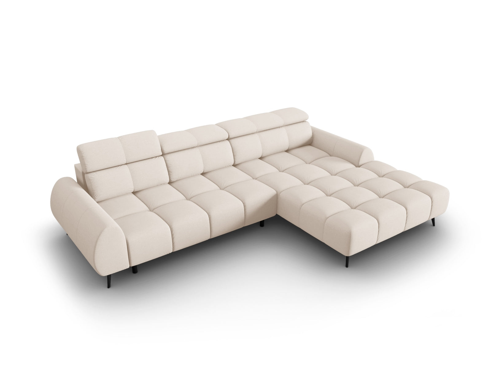 Entdecken Sie das Alyse Electric Ecksofa rechts von Micadoni – ein luxuriöses 5-Sitzer Sofa aus Velours, das Komfort und modernes Design perfekt kombiniert.